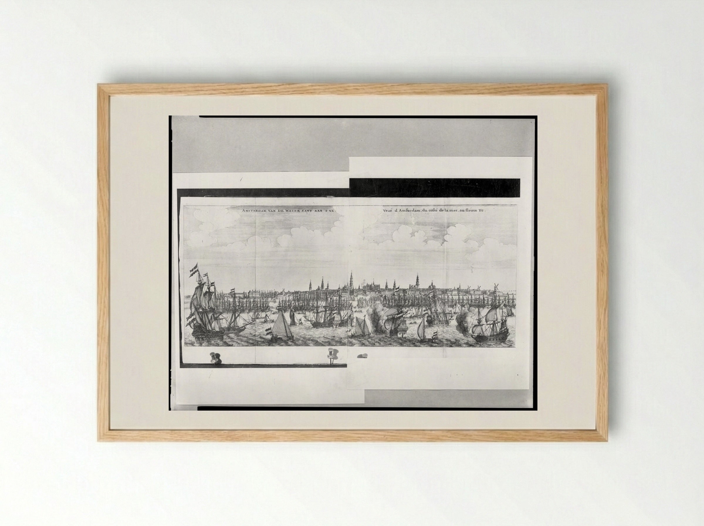 Amsterdam van de Water Kant aan 't Ye - Jan Veenhuysen - Framed Print Wood