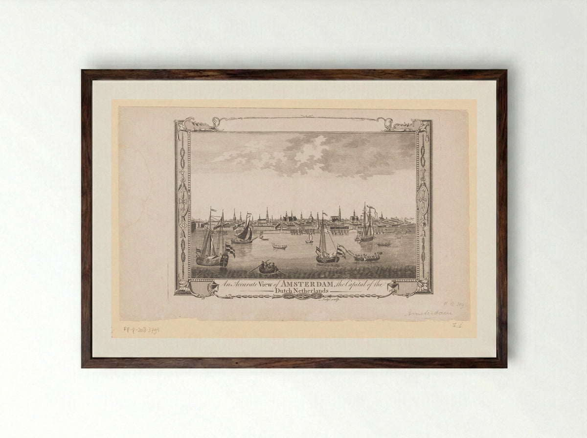 An Accurate View of Amsterdam - Alexander Hogg - Framed Print Dark Wood