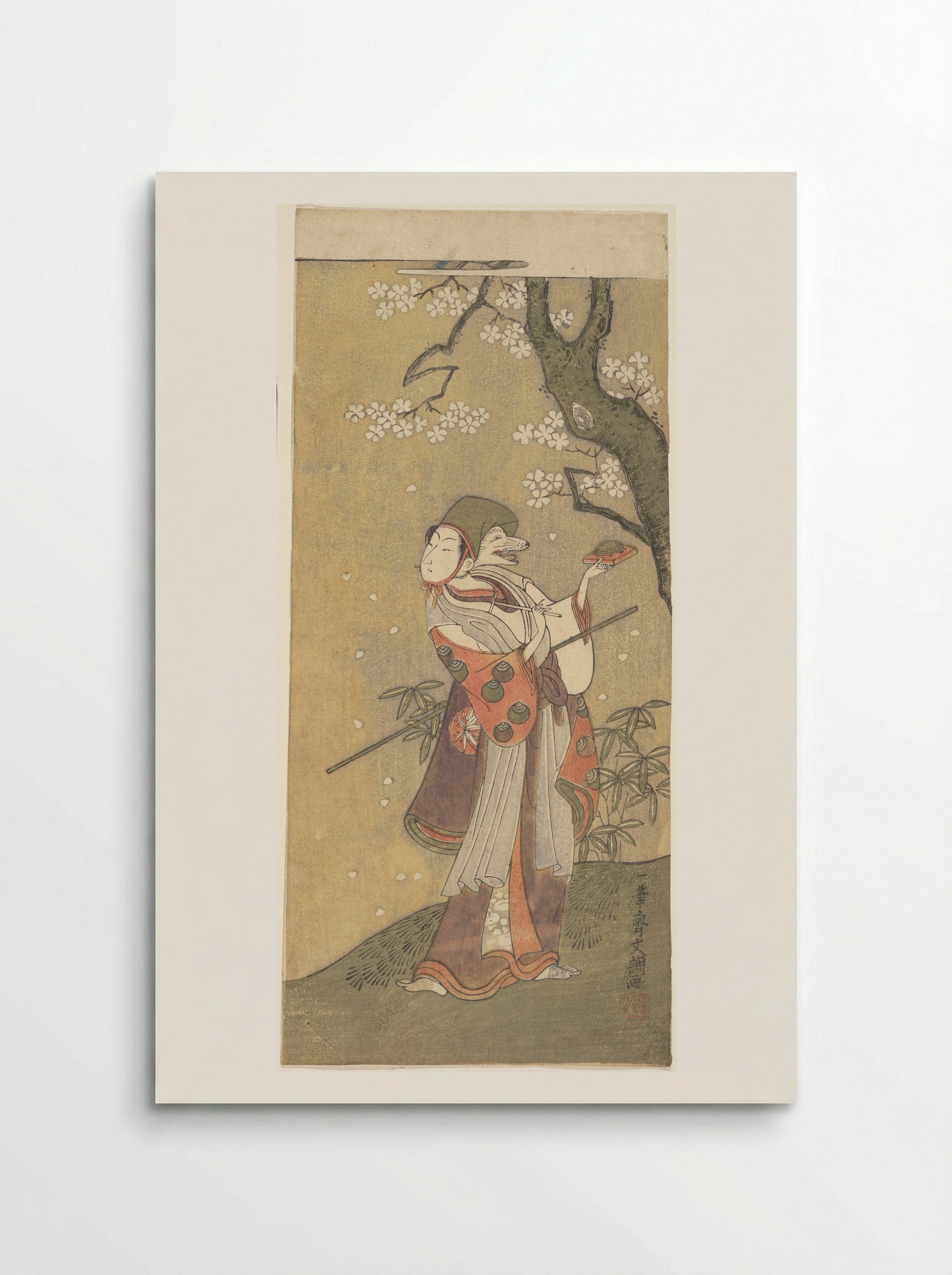 An Actor in the Fox Dance from the Drama, The Thousand Cherry Trees - Ippitsusai Bunchō - Poster