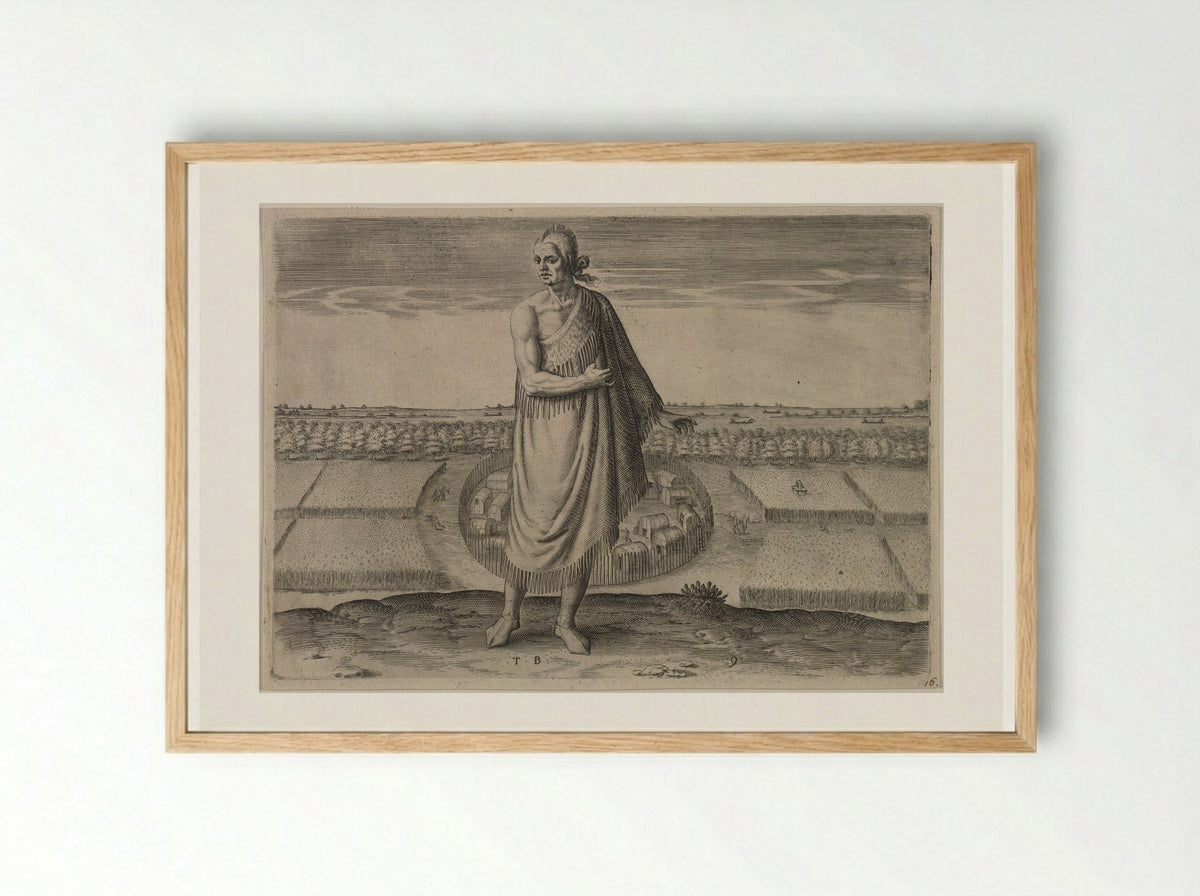 An Aged Man in his Winter Garment - Theodor de Bry - Framed Print Wood
