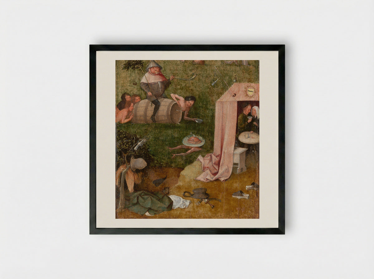 An Allegory of Intemperance - Hieronymus Bosch - Framed Print Black