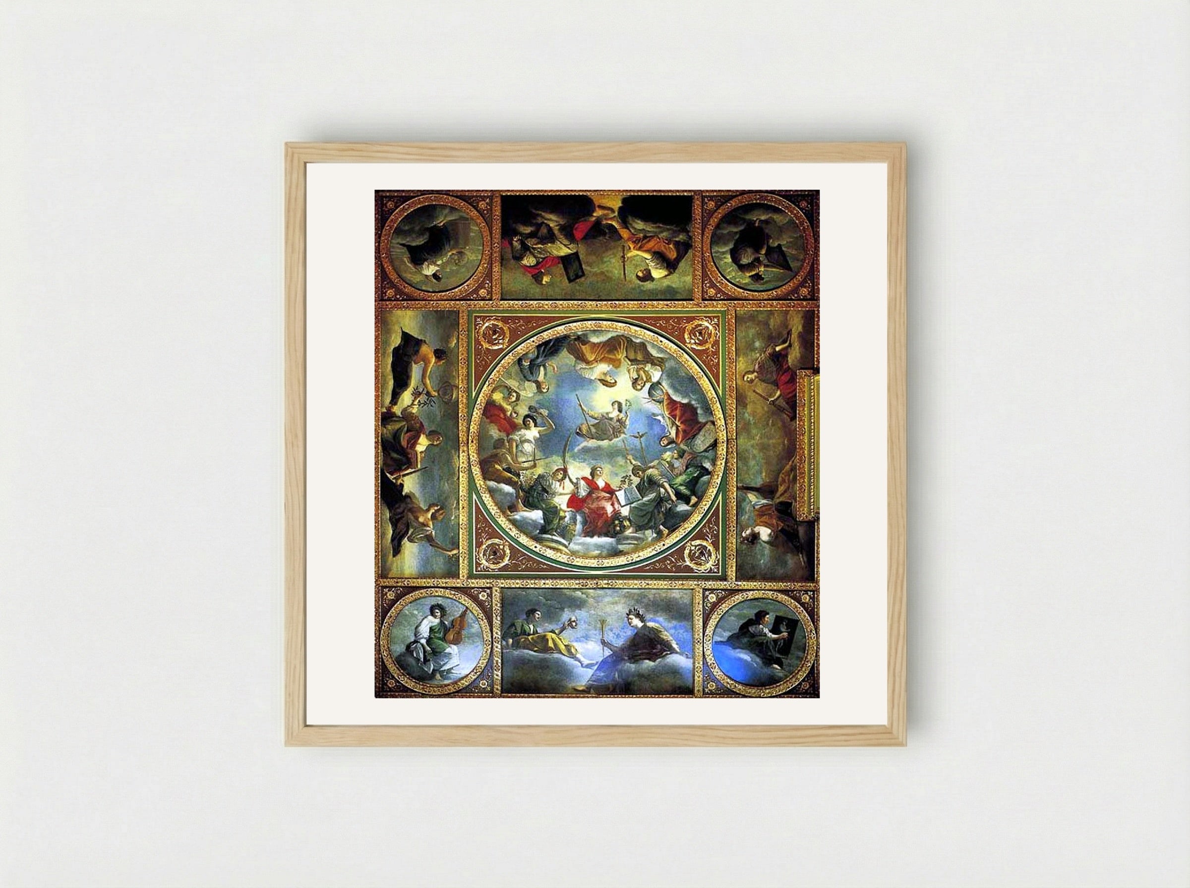 An Allegory of Peace and the Arts under the English Crown - Artemisia Gentileschi - Framed Print Wood