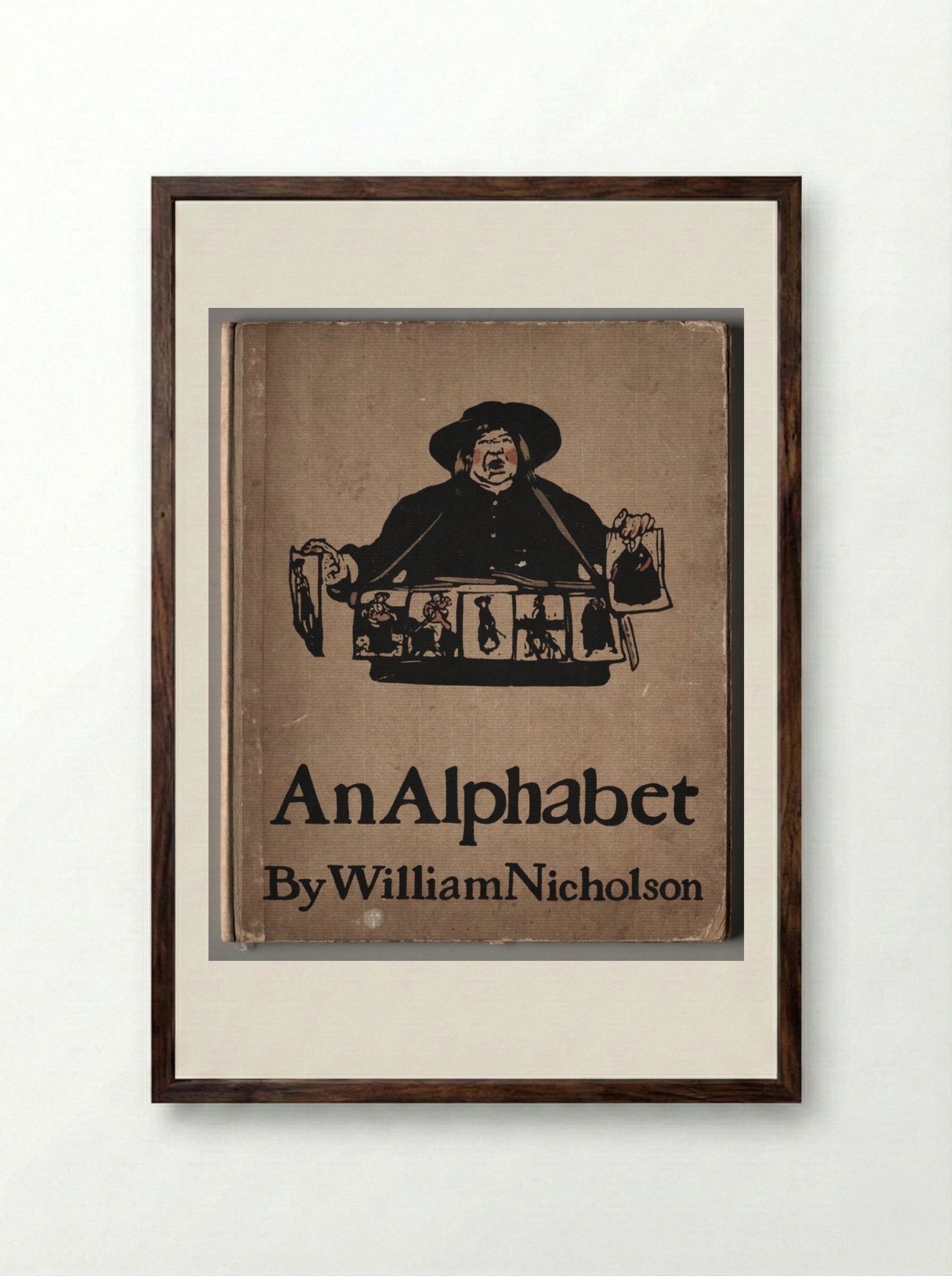 An Alphabet: Cover - William Nicholson - Framed Print Dark Wood