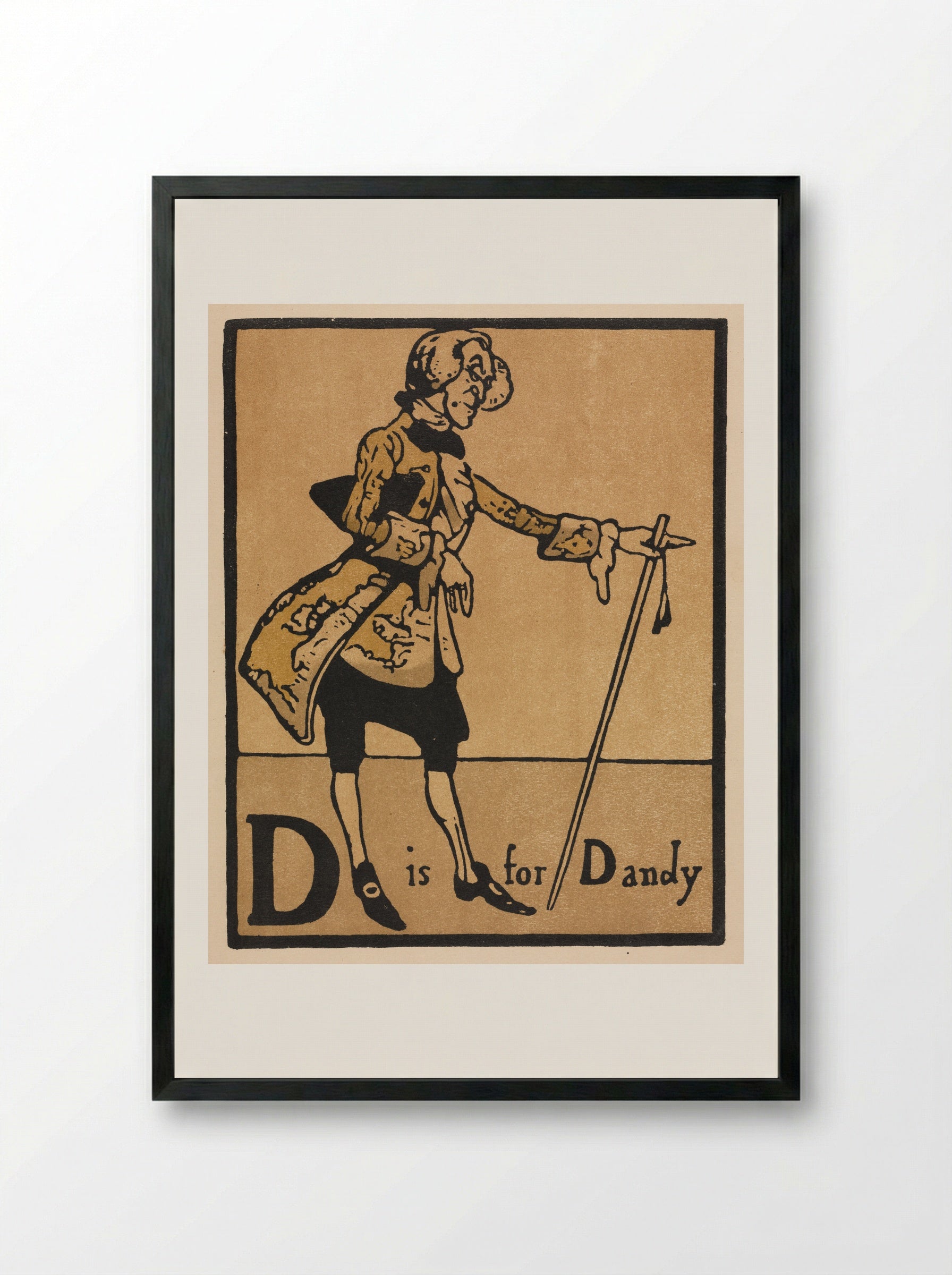 An Alphabet: D is for Dandy - William Nicholson - Framed Print Black