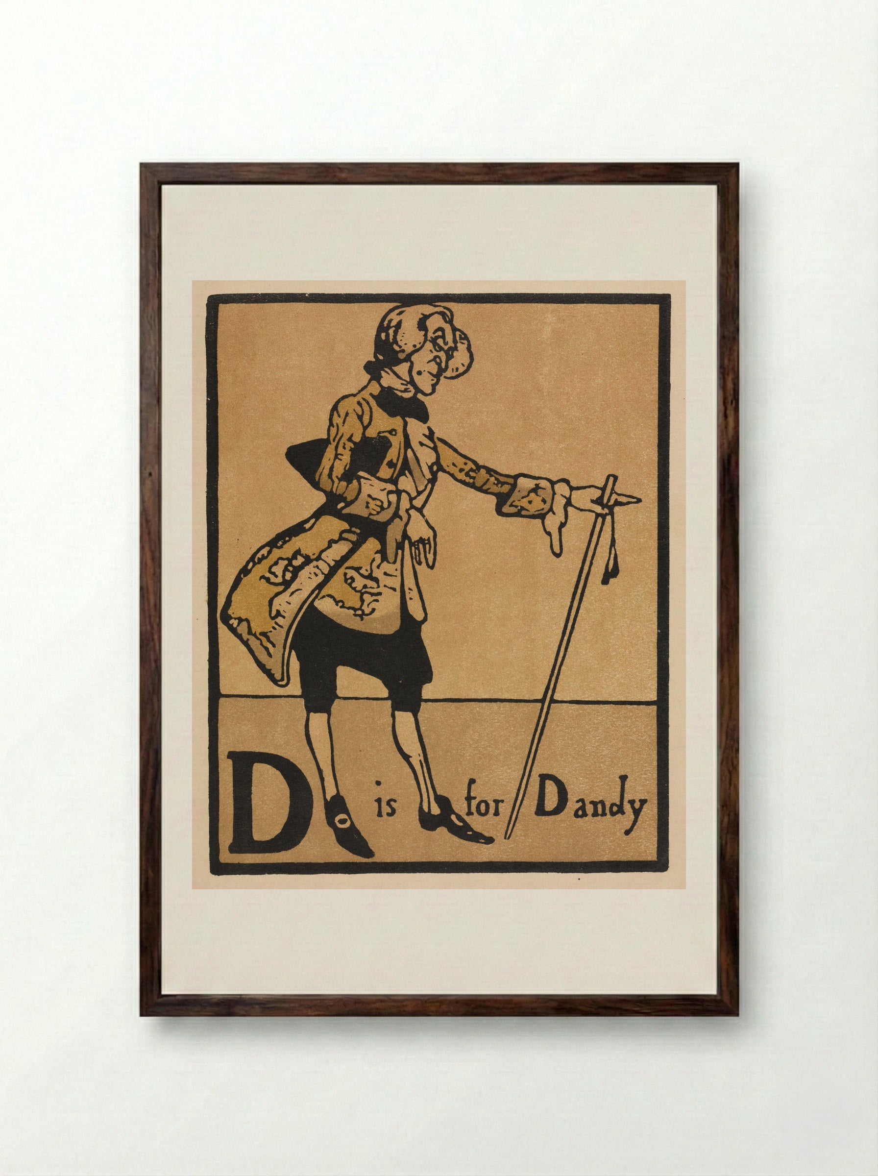 An Alphabet: D is for Dandy - William Nicholson - Framed Print Dark Wood