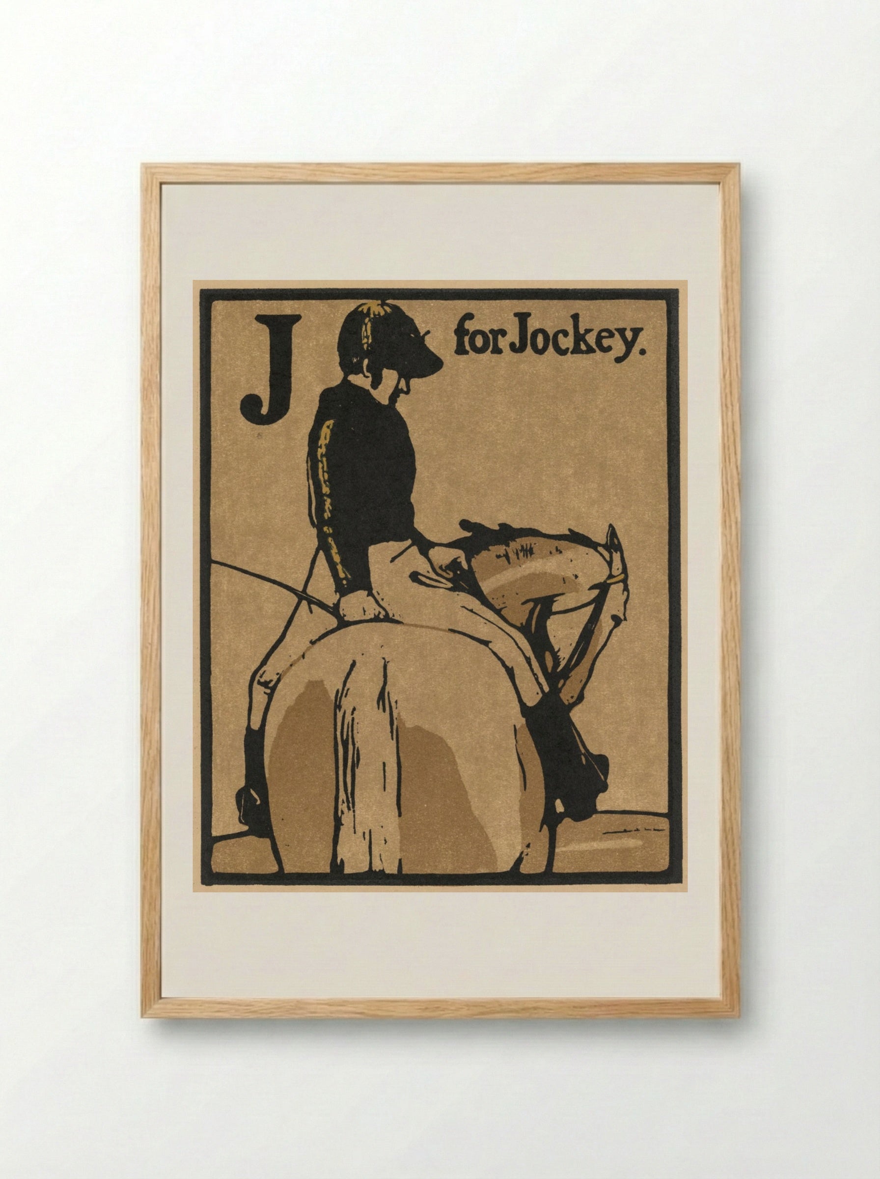 An Alphabet: J for Jockey - William Nicholson - Framed Print Wood