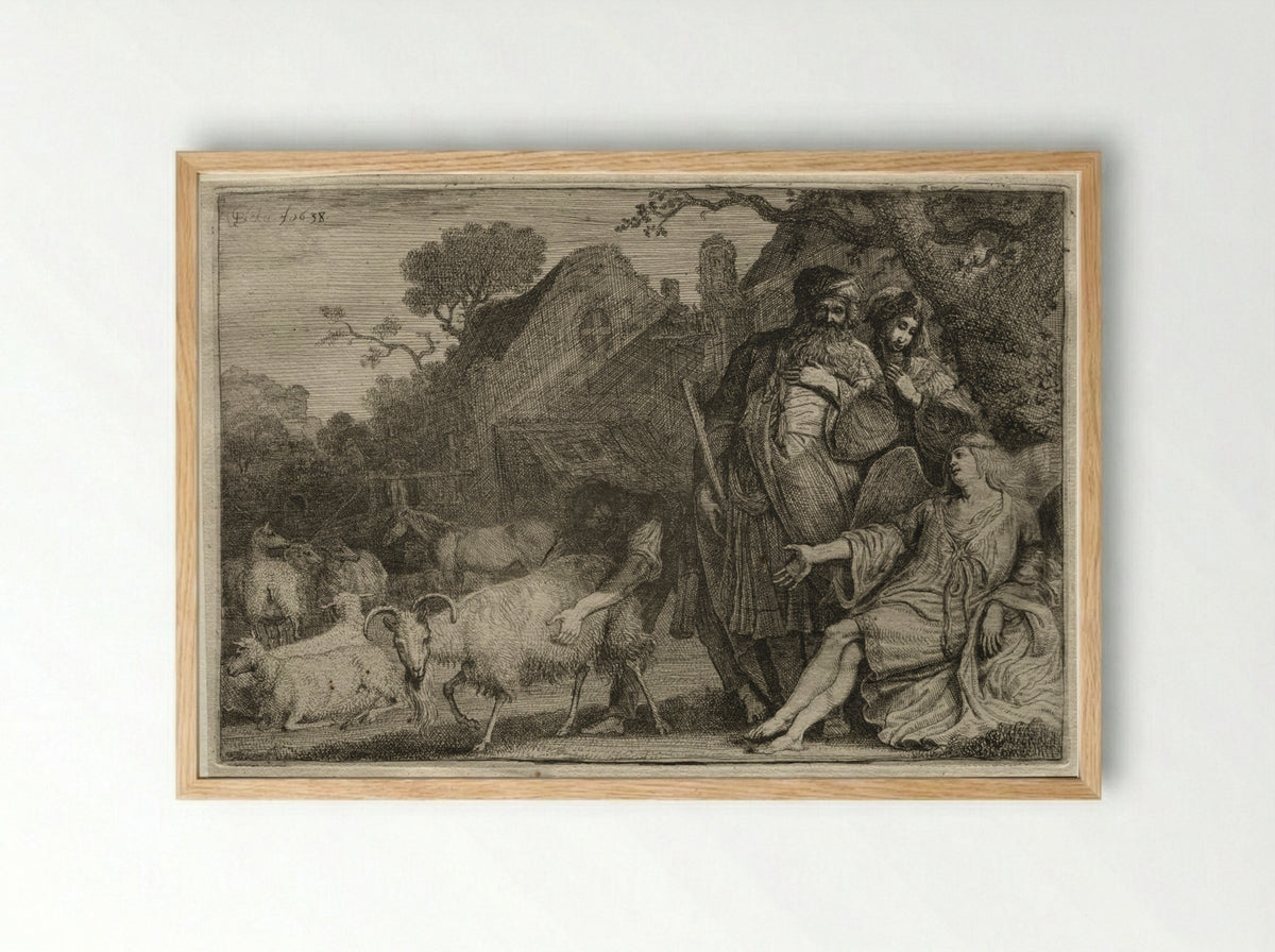 An Angel Foretells the Birth of Abraham's Son - Gerrit Claesz. Bleker - Framed Print Wood