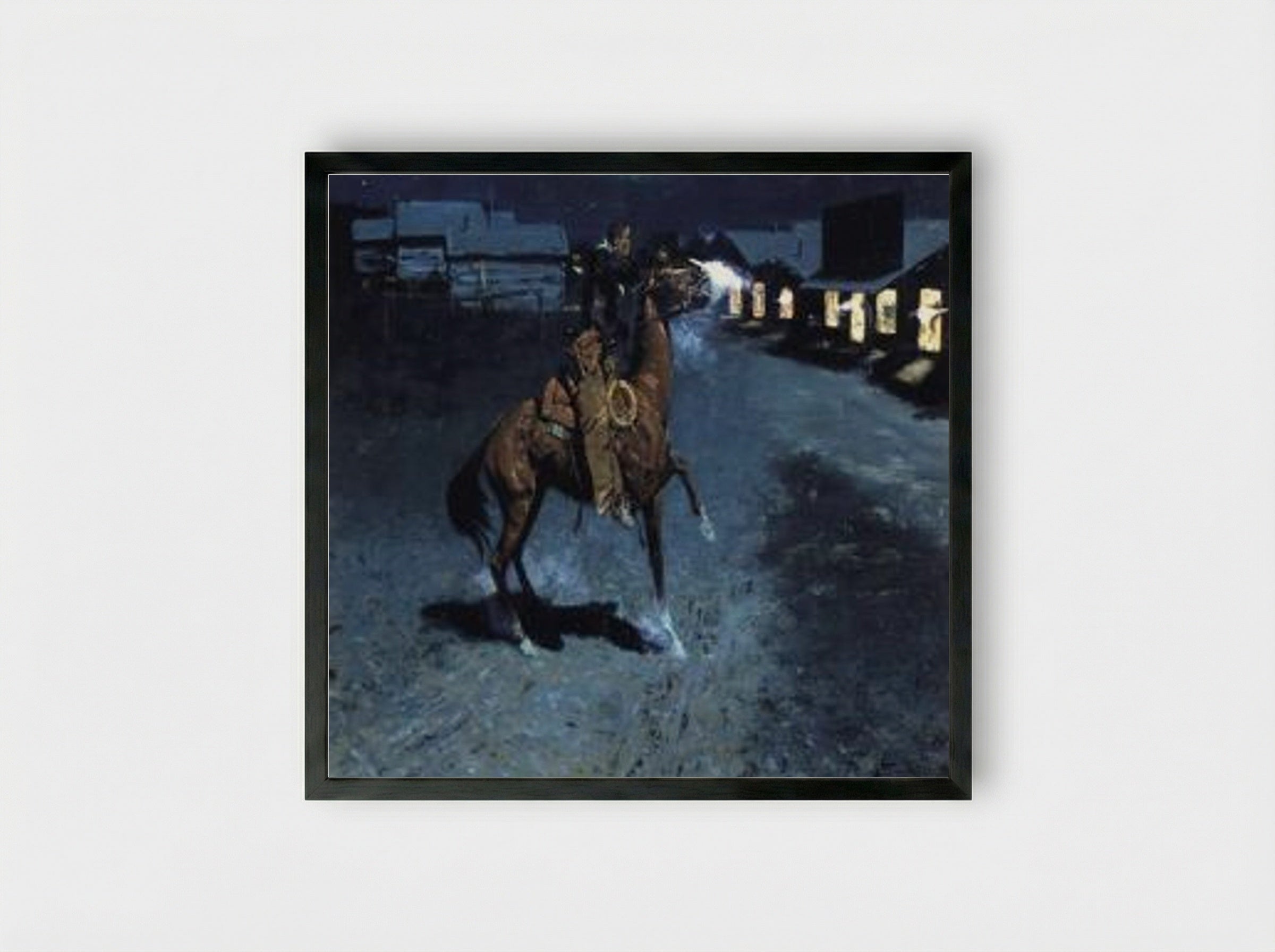 An Argument with the Town Marshall - Frederic Remington - Framed Print Black