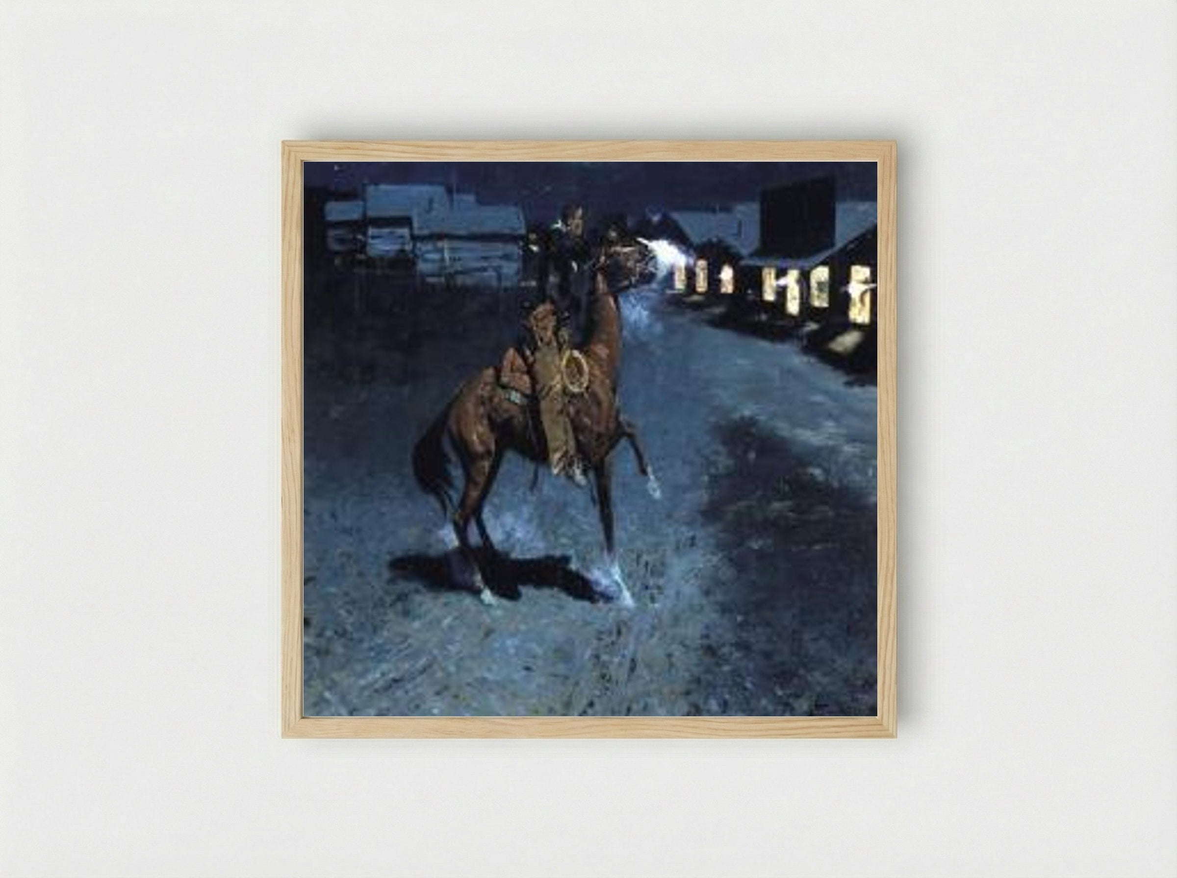 An Argument with the Town Marshall - Frederic Remington - Framed Print Wood