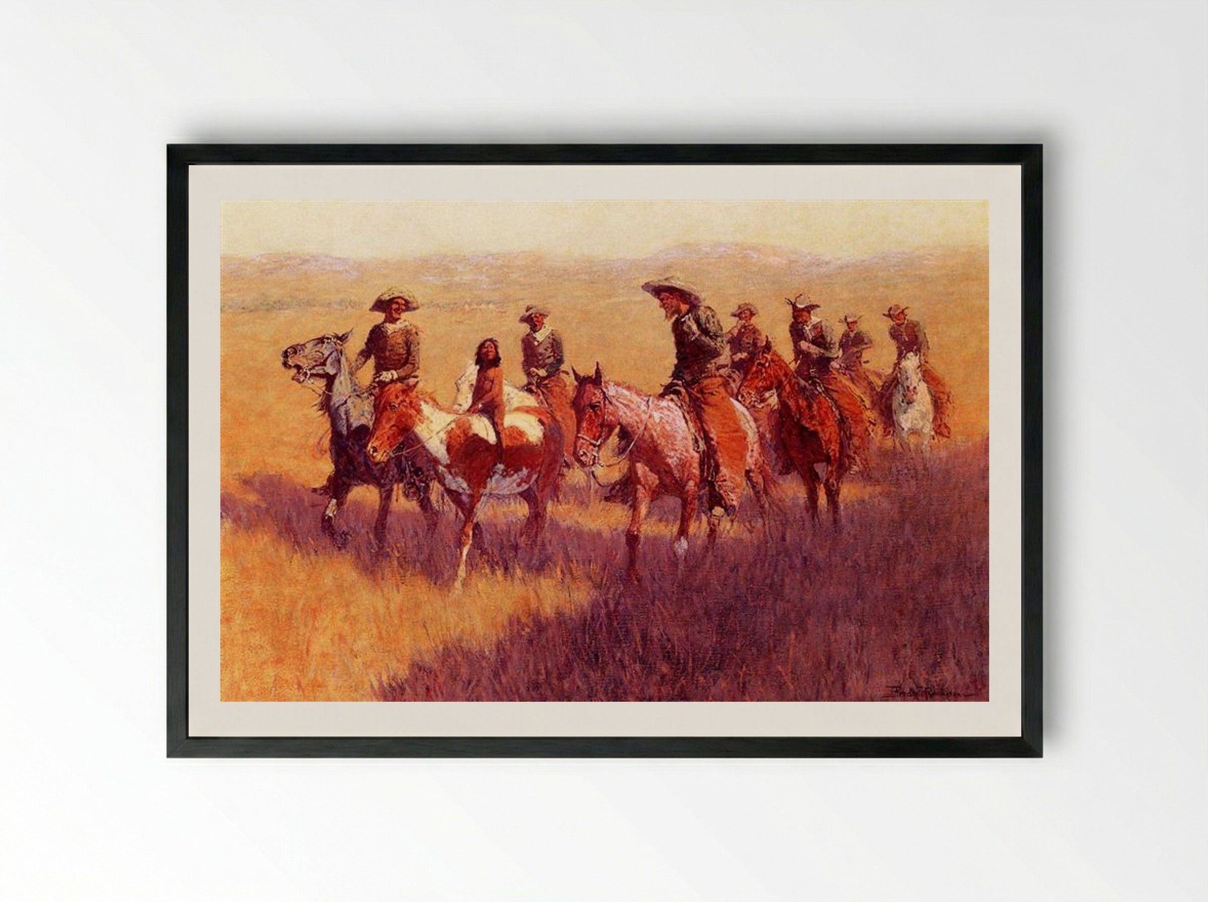 An Assault on His Dignity - Frederic Remington - Framed Print Black