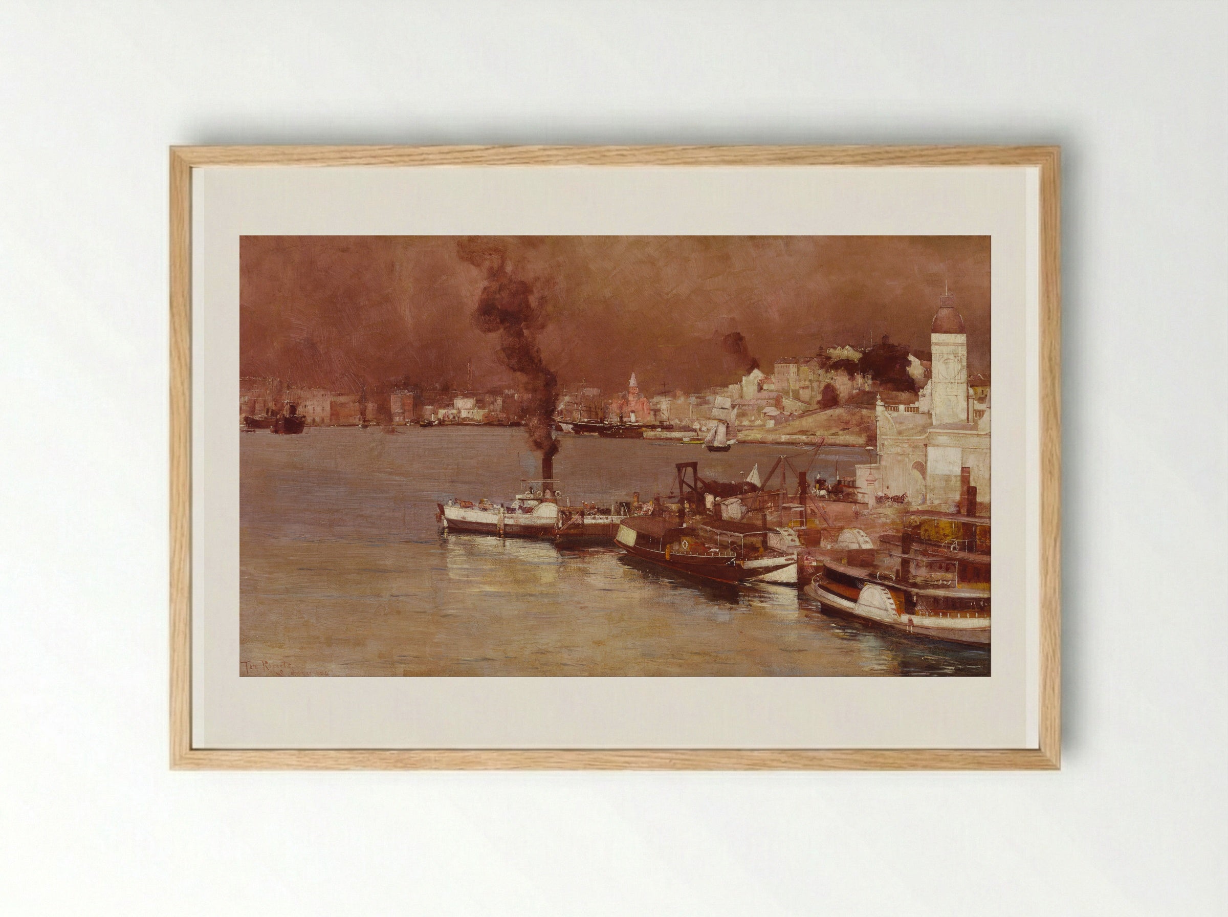 An Autumn Morning, Milson's Point, Sydney - Tom Roberts - Framed Print Wood