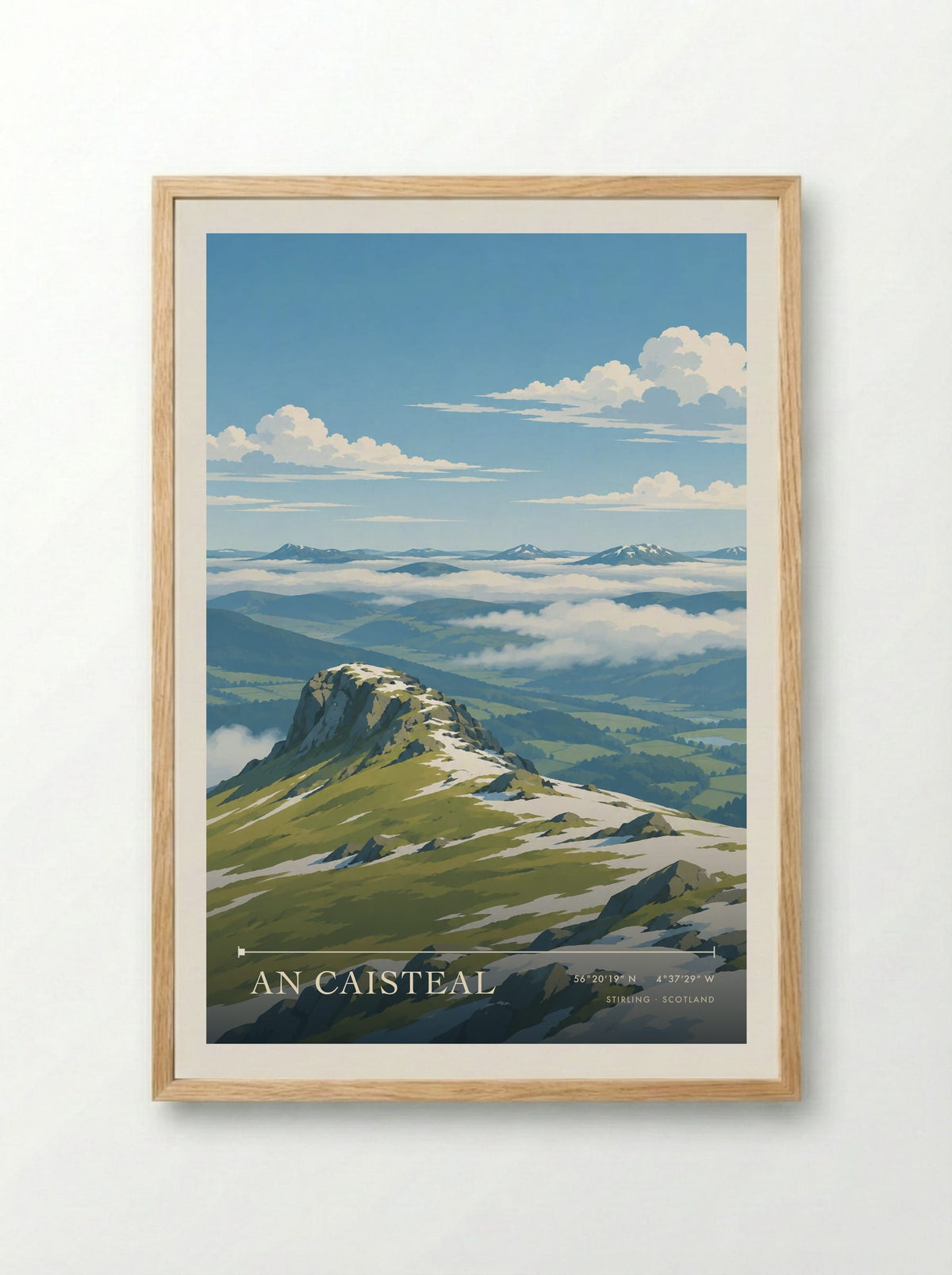 An Caisteal, Stirling | Travel Poster - Framed Print Wood