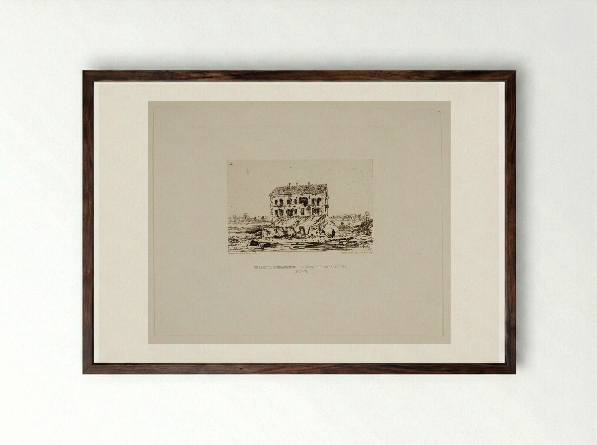 An Effect of the Bombardment - Maxime Lalanne - Framed Print Dark Wood