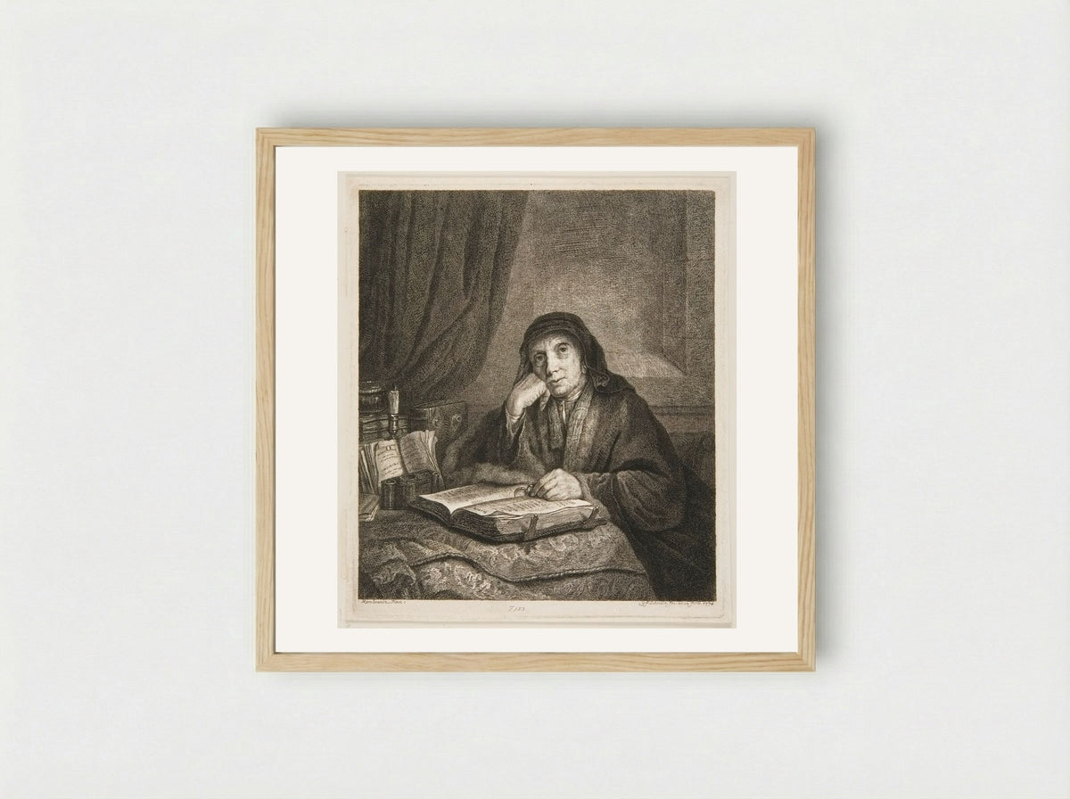 An Elderly Woman - Georg Friedrich Schmidt - Framed Print Wood