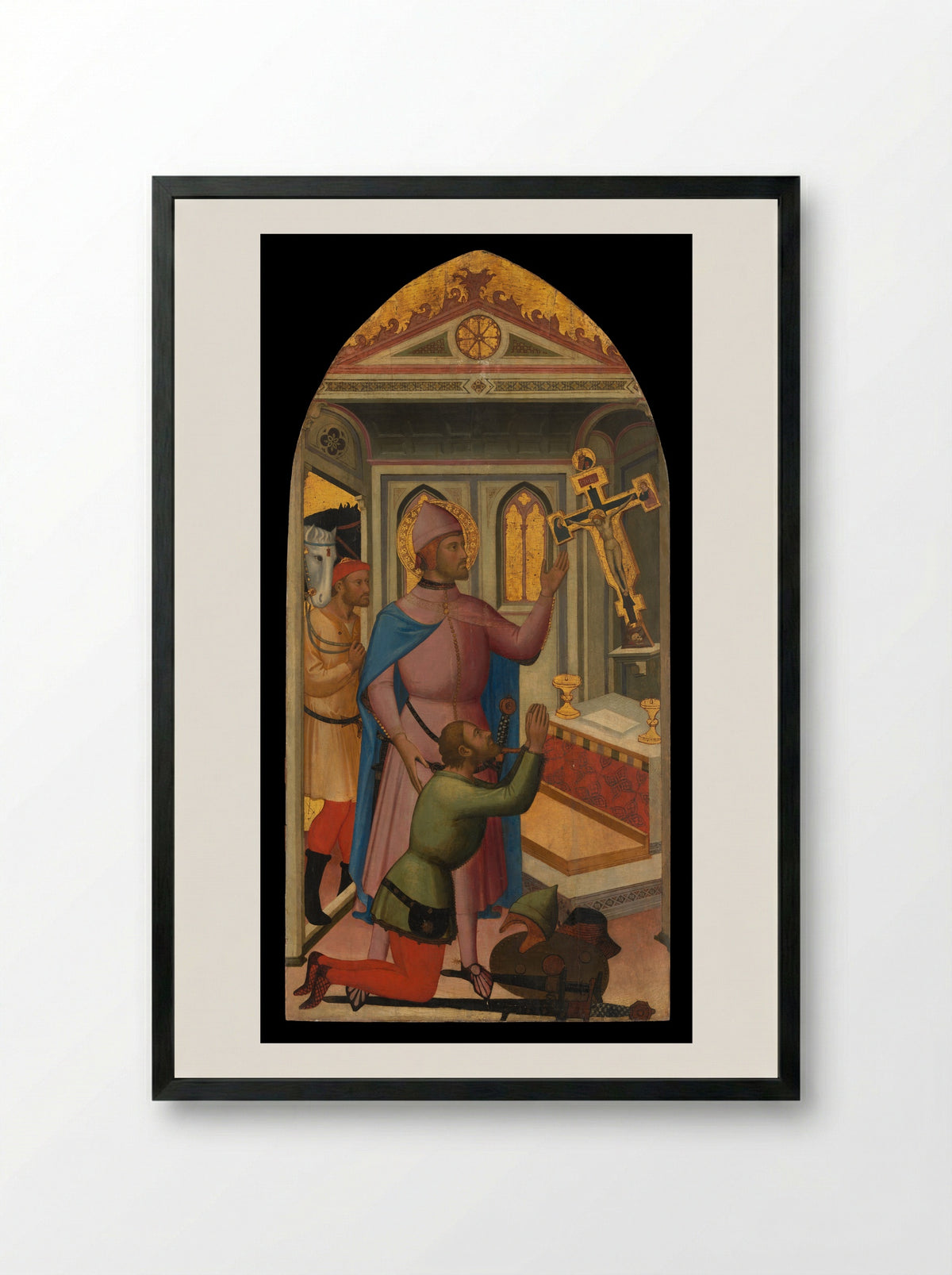 An Episode from the Life of Saint Giovanni Gualberto - Niccolò di Pietro Gerini - Framed Print Black