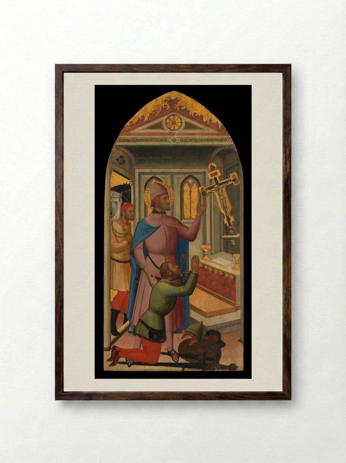 An Episode from the Life of Saint Giovanni Gualberto - Niccolò di Pietro Gerini - Framed Print Dark Wood