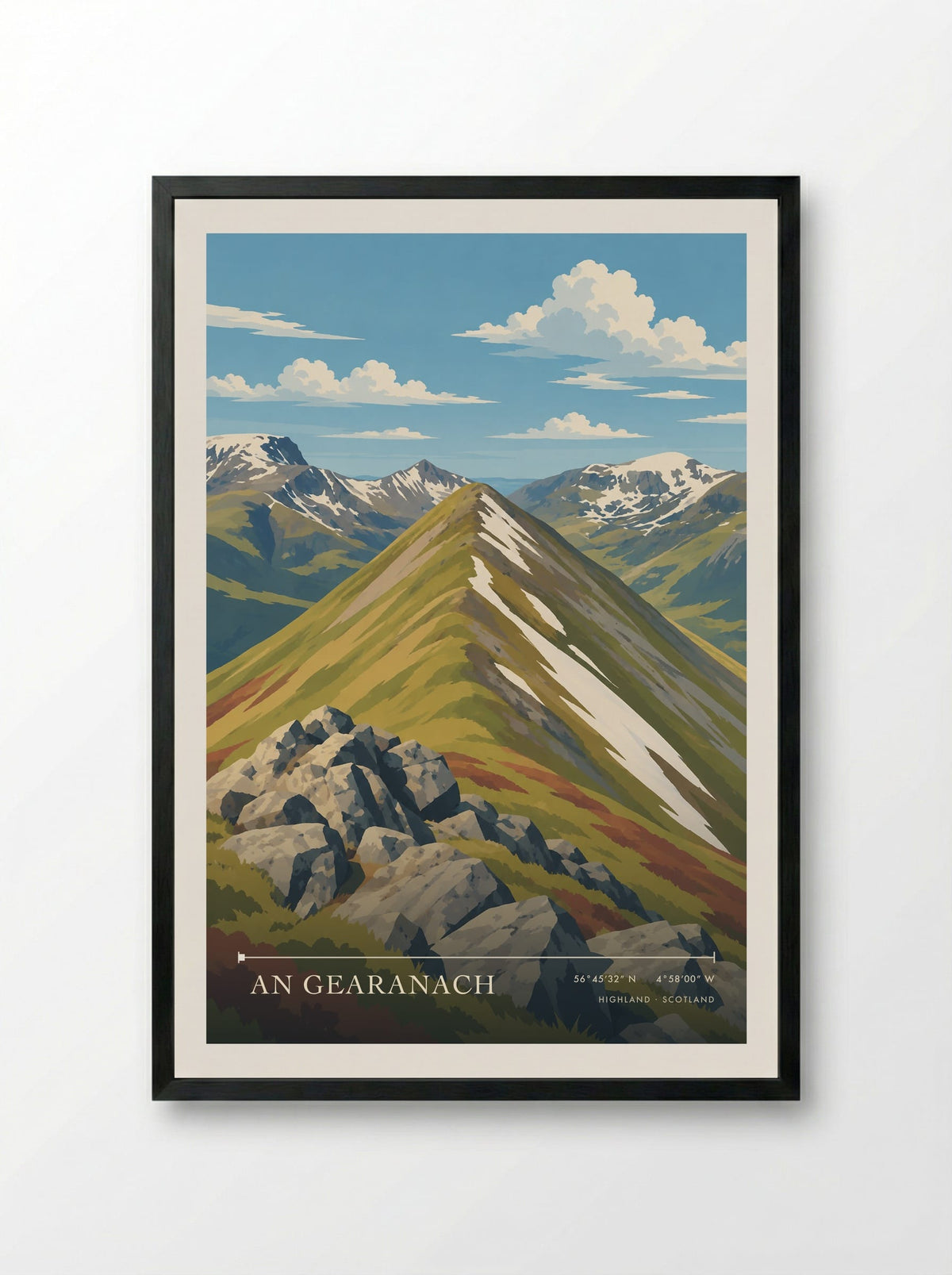 An Gearanach, Highland | Travel Poster - Framed Print Black