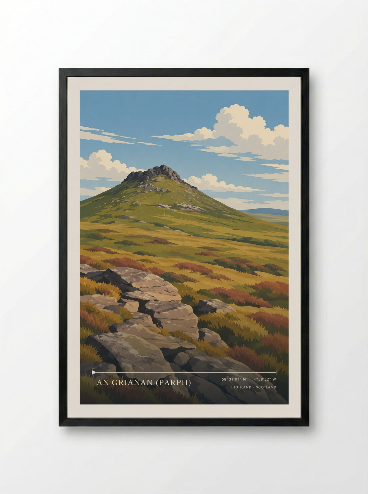 An Grianan (Parph), Highland | Travel Poster - Framed Print Black