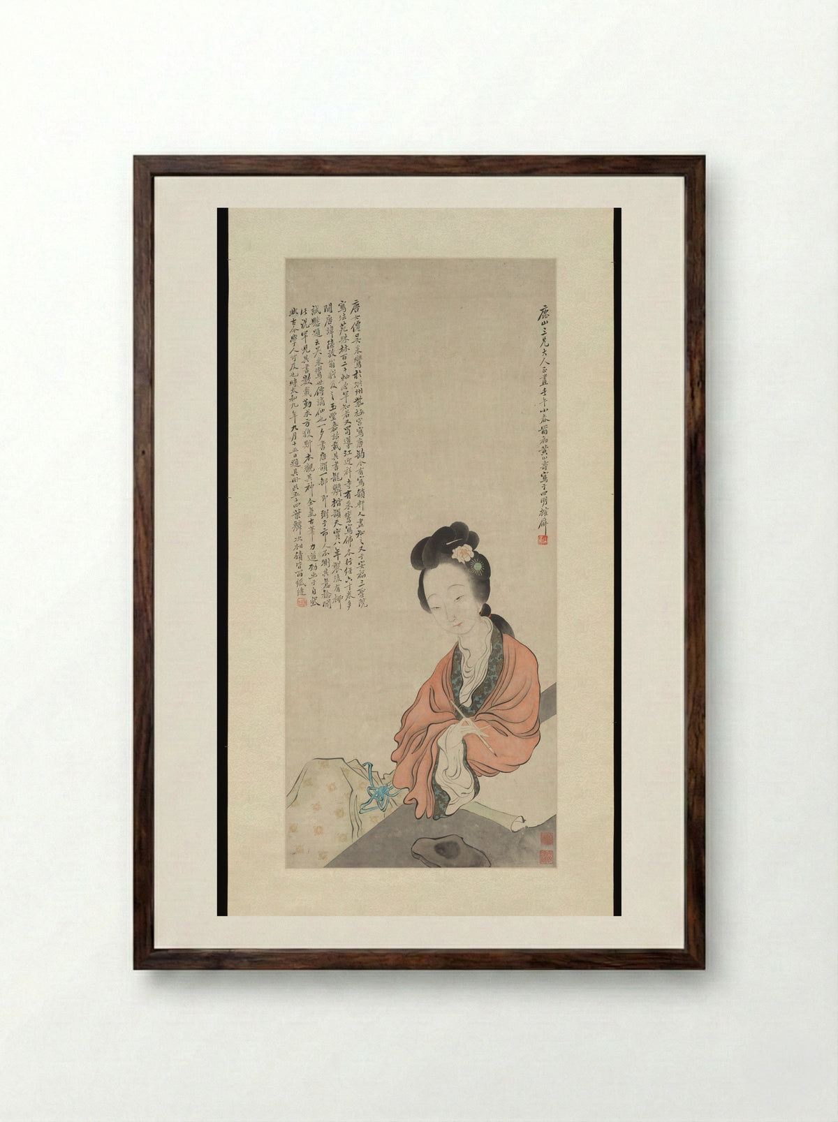 An Immortal Lady - Huang Shanshou - Framed Print Dark Wood