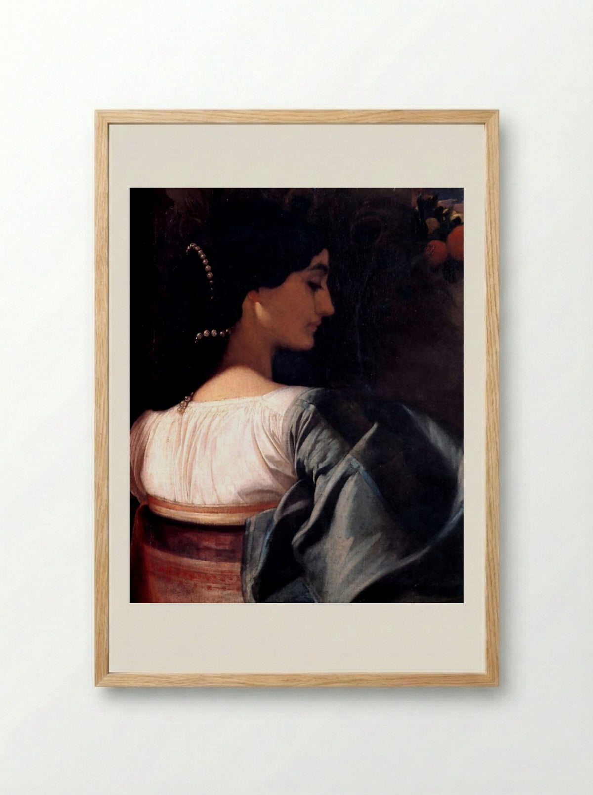 An Italian Lady - Frederic Leighton - Framed Print Wood