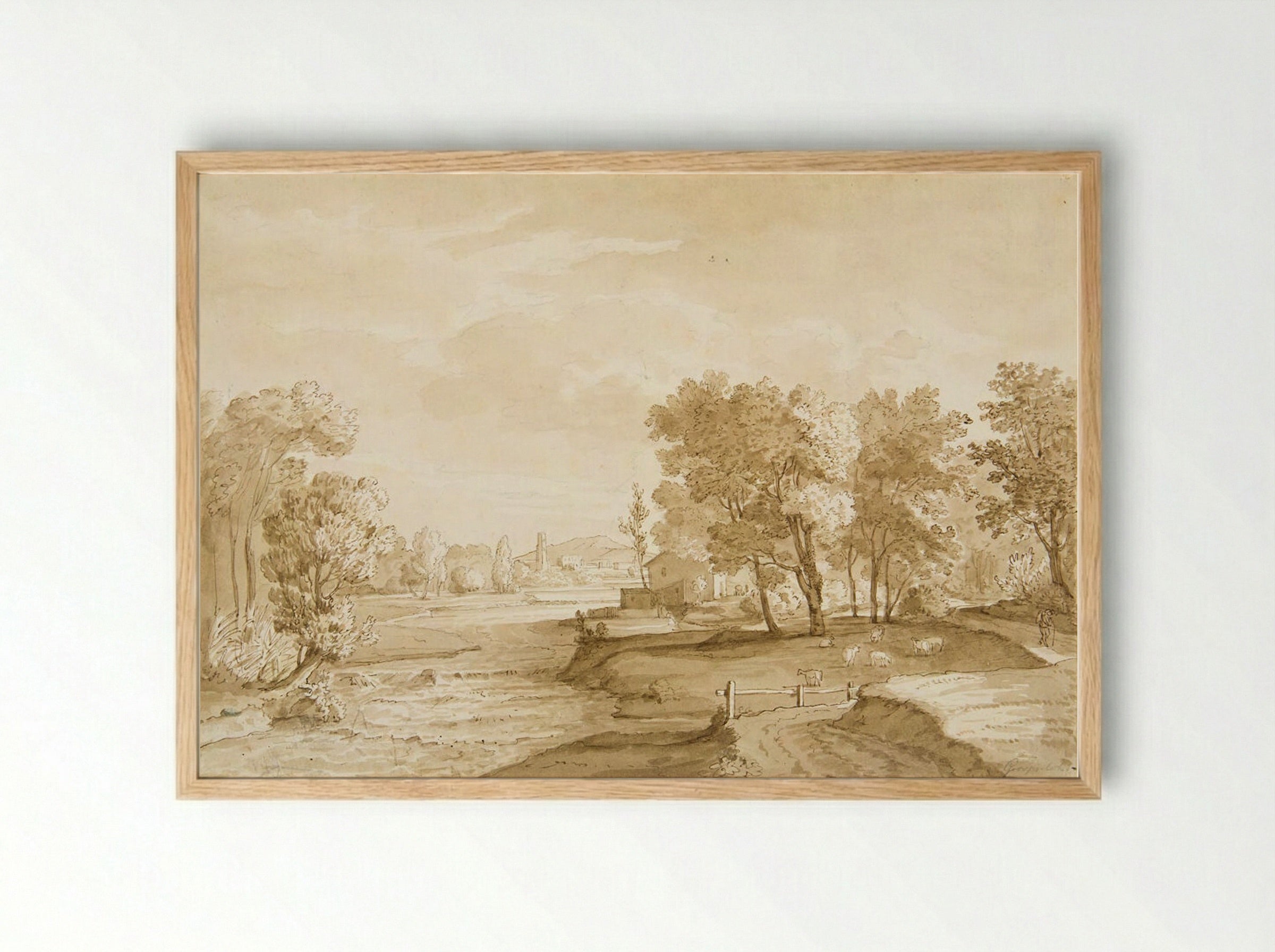 An Italian Landscape - Florian Grospietsch - Framed Print Wood