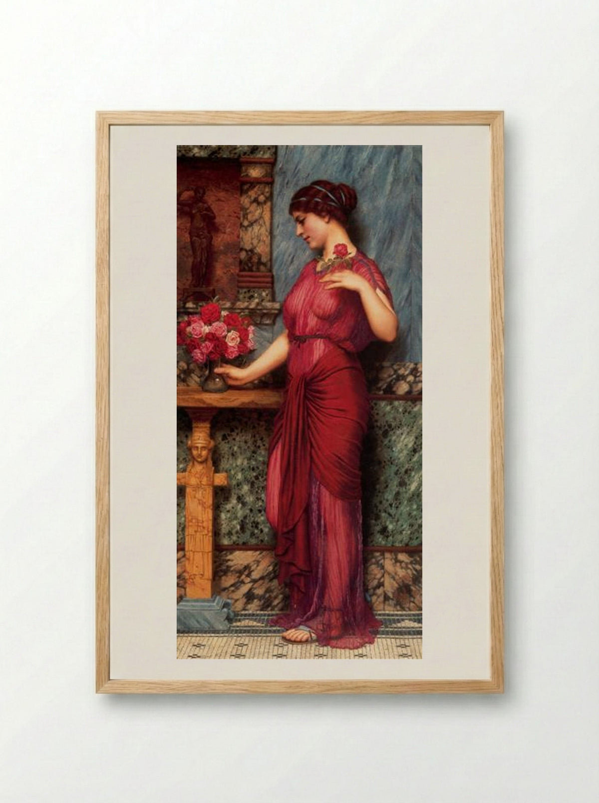 An Offering to Venus - John William Godward - Framed Print Wood