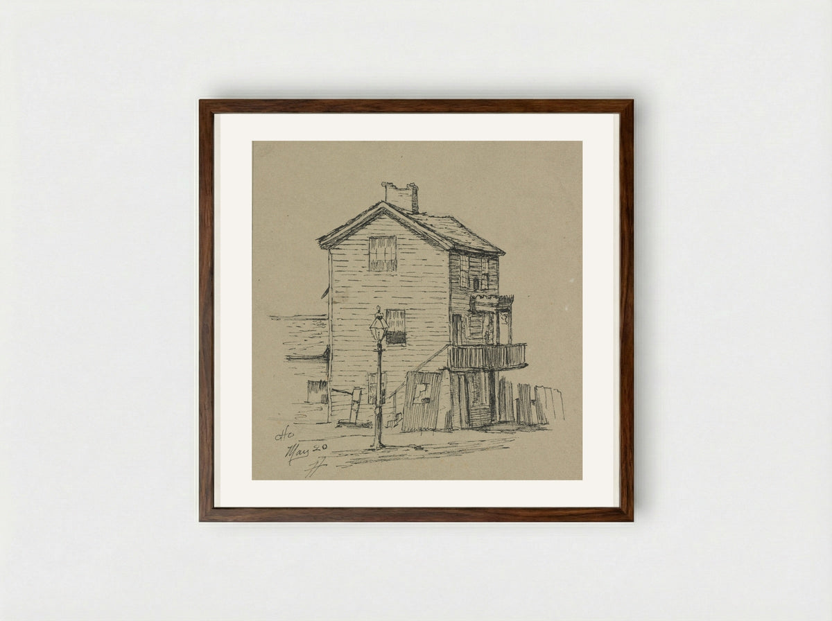 An Old House, Cleveland - Otto H. Bacher - Framed Print Dark Wood