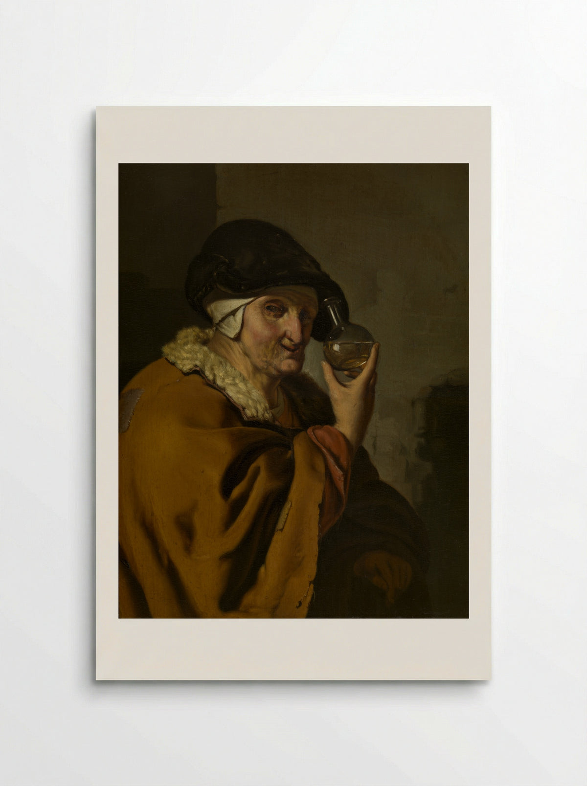 An Old Woman Examining a Flask - Ary de Vois - Poster