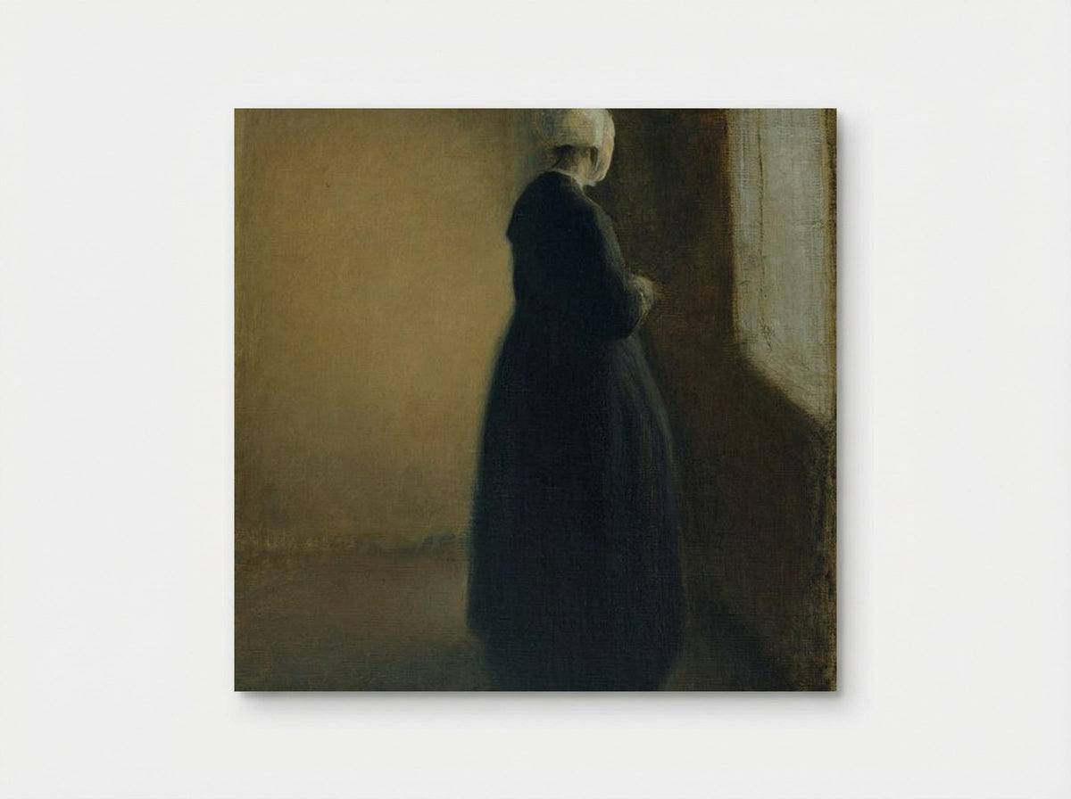 An Old Woman Standing by a Window - Vilhelm Hammershøi - Poster