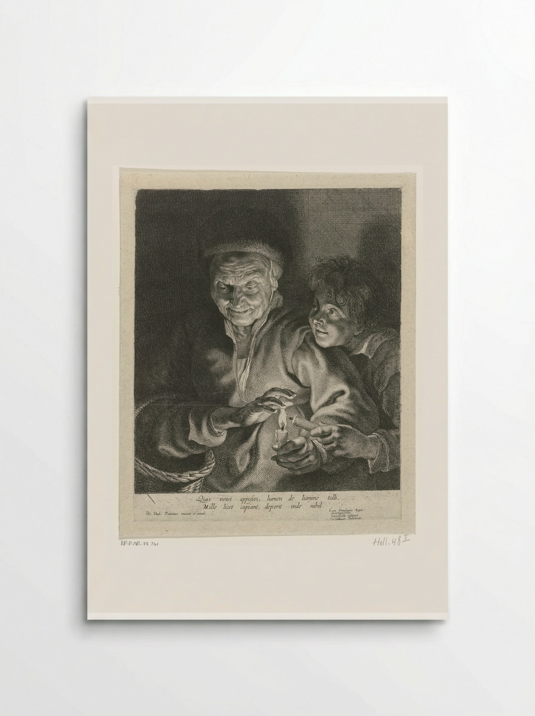 An Old Woman and a Boy with Candles - Paulus Pontius - Poster