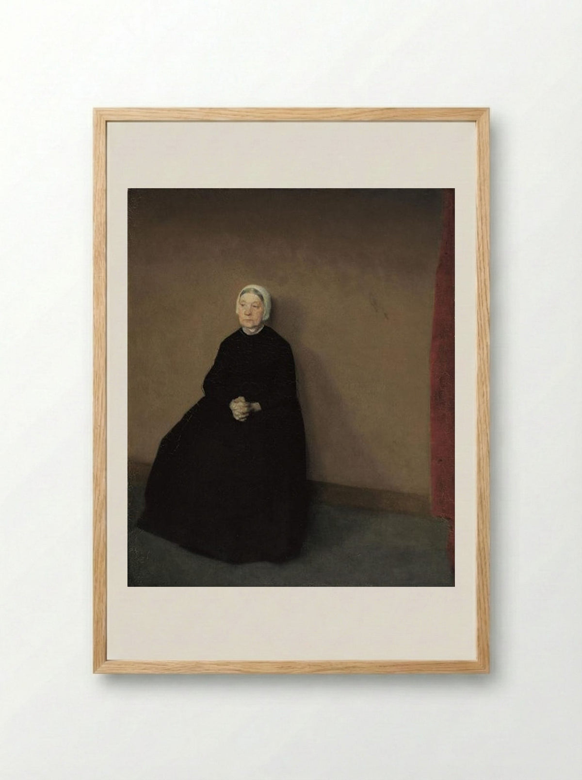 An Old Woman - Vilhelm Hammershøi - Framed Print Wood