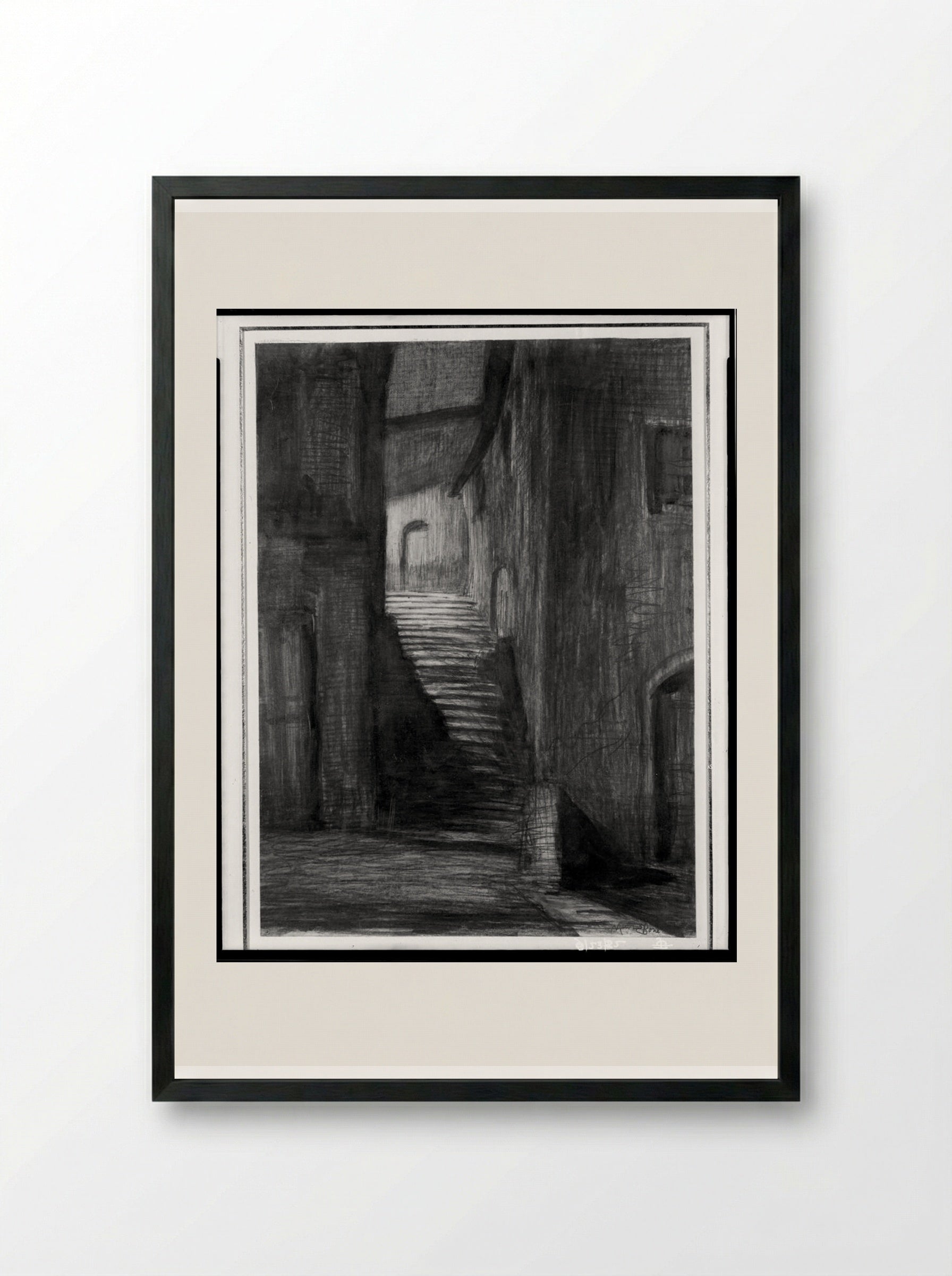 An Orvieto Lane - Muirhead Bone - Framed Print Black