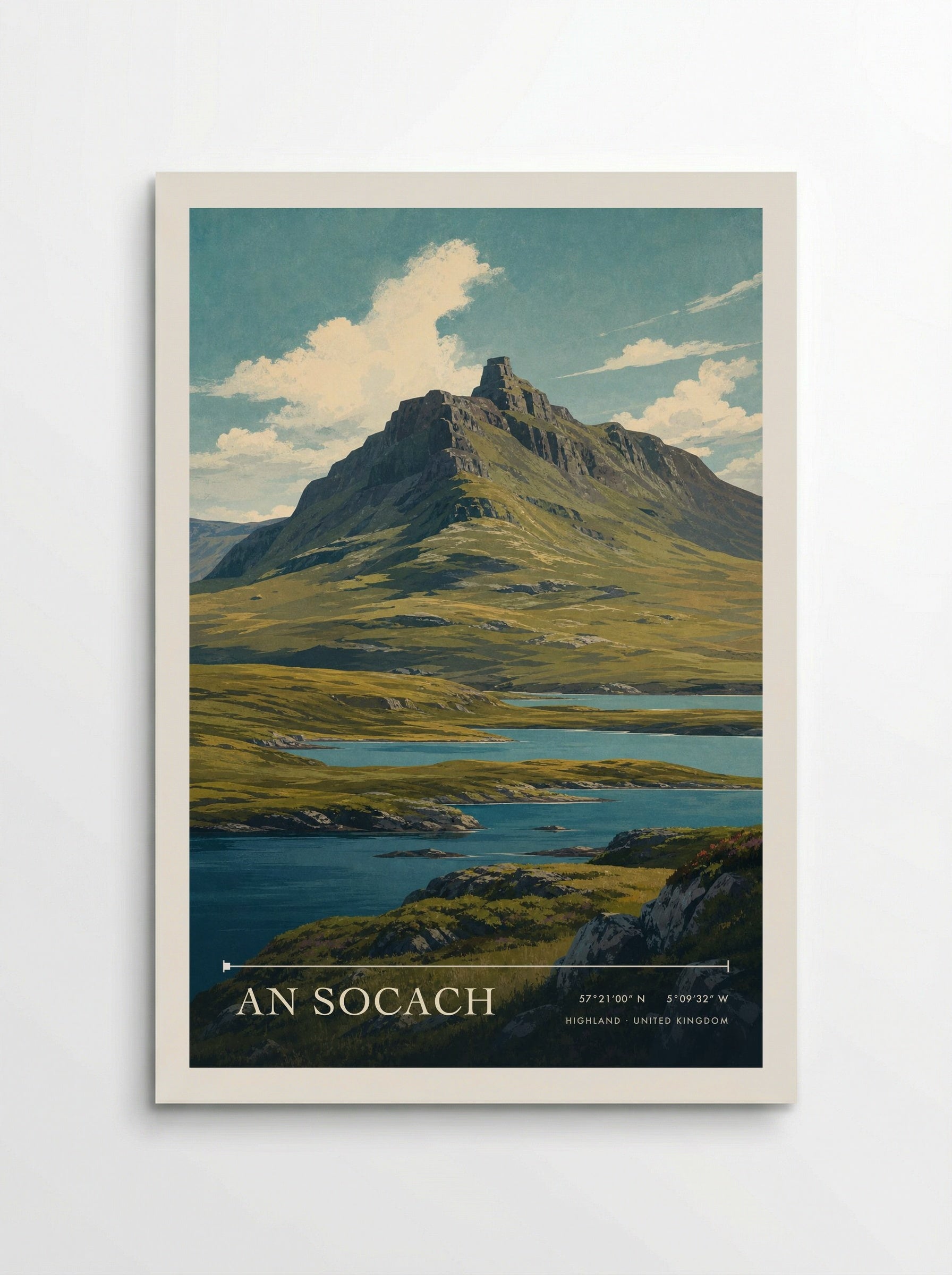 An Socach Highland United Kingdom Travel Poster - Poster