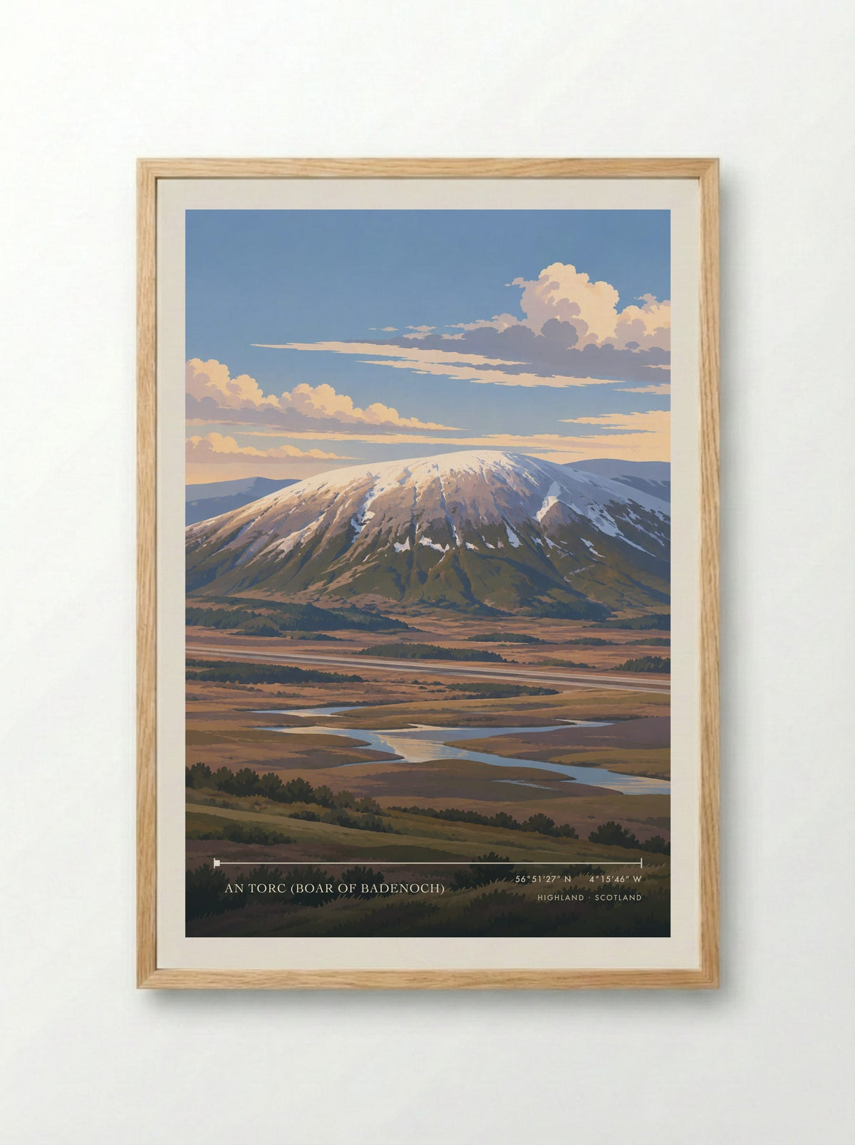 An Torc (Boar of Badenoch), Highland | Travel Poster - Framed Print Wood