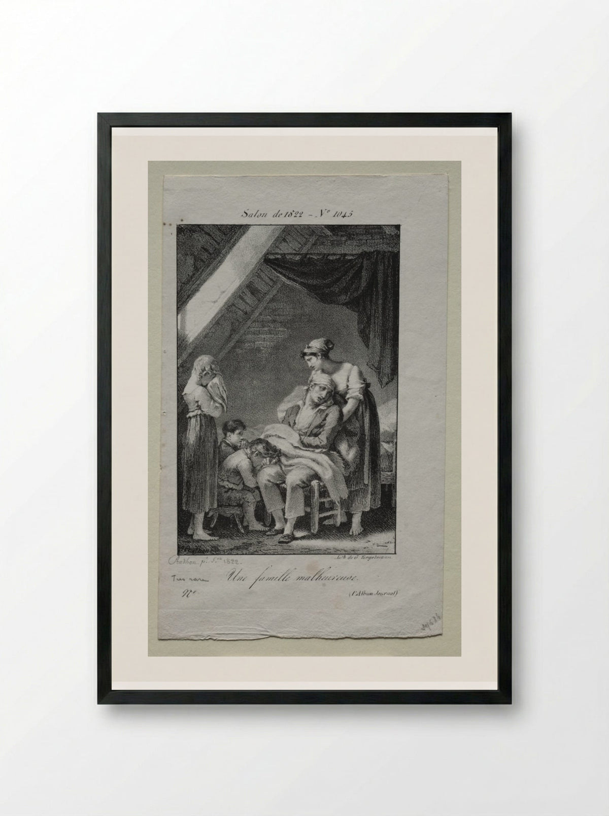 An Unfortunate Family - Pierre-Paul Prud'hon - Framed Print Black