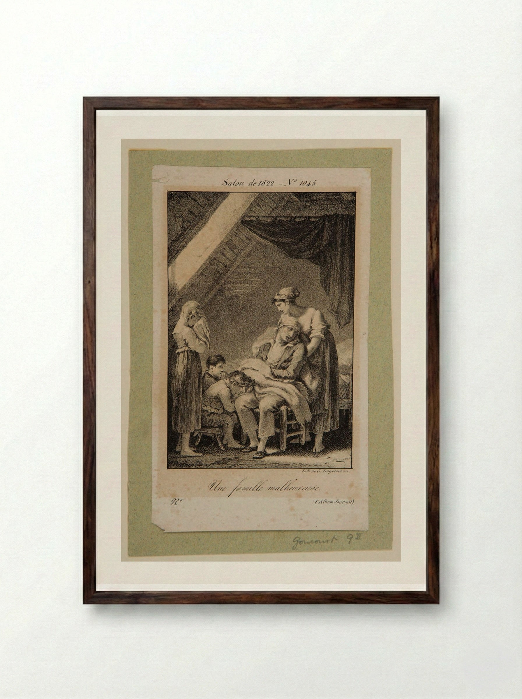 An Unhappy Family - Pierre-Paul Prud'hon - Framed Print Dark Wood