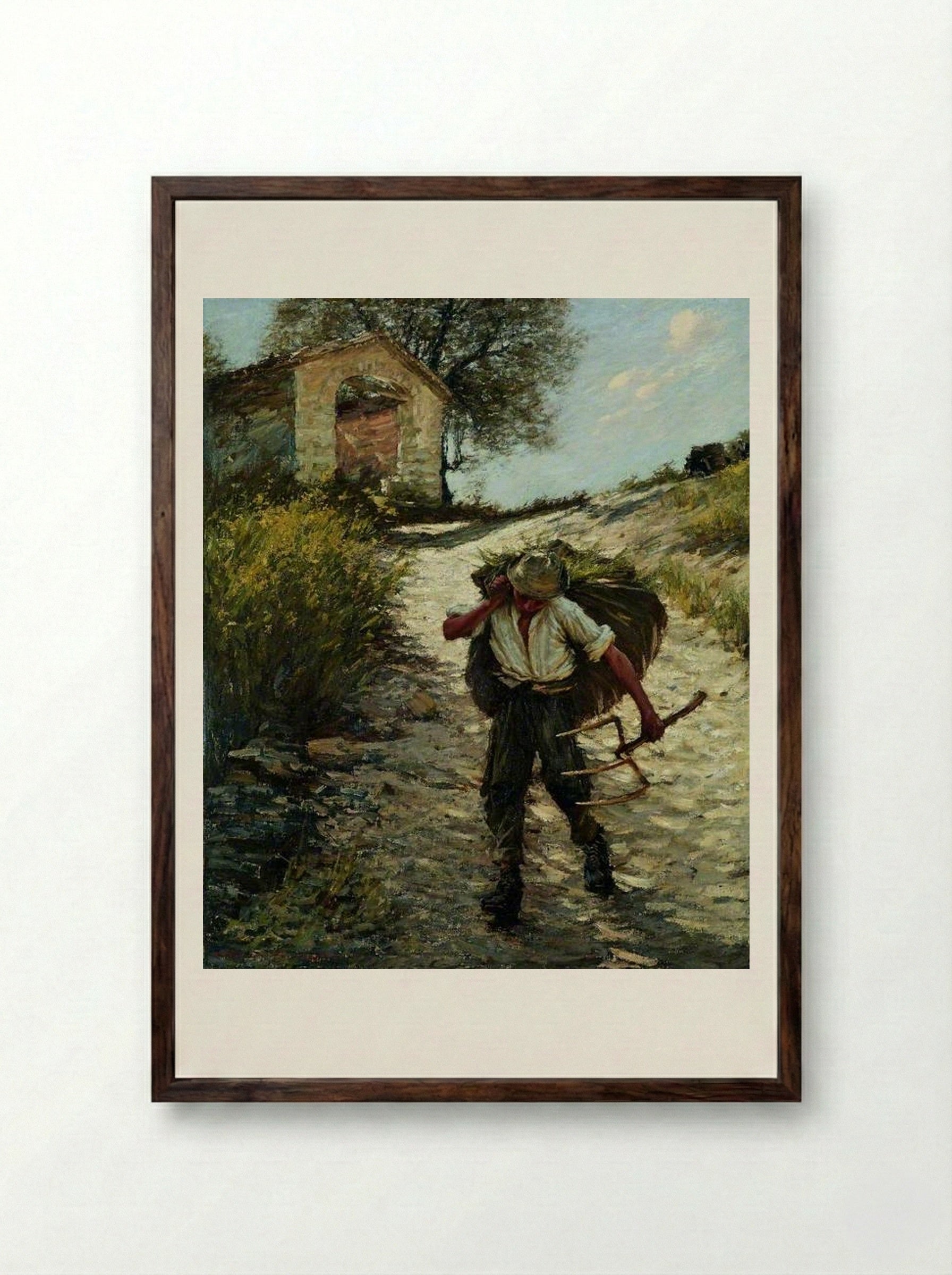 Ancient Provençal Road - Henry Herbert La Thangue - Framed Print Dark Wood