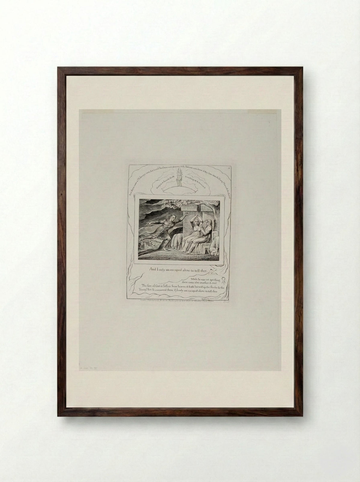 And I only am escaped alone to tell thee - William Blake - Framed Print Dark Wood