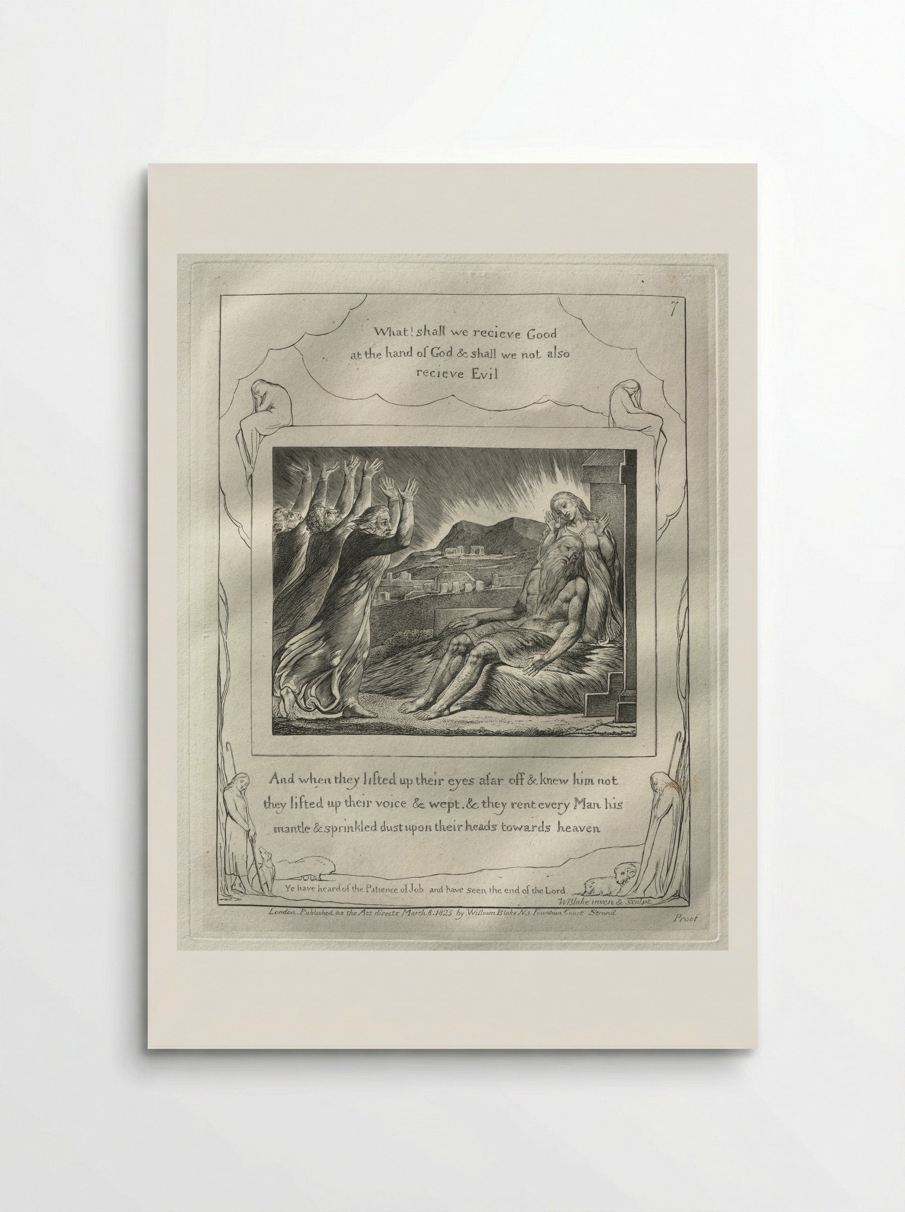 And When they Lifted up Their Eyes (The Book of Job) - William Blake - Poster