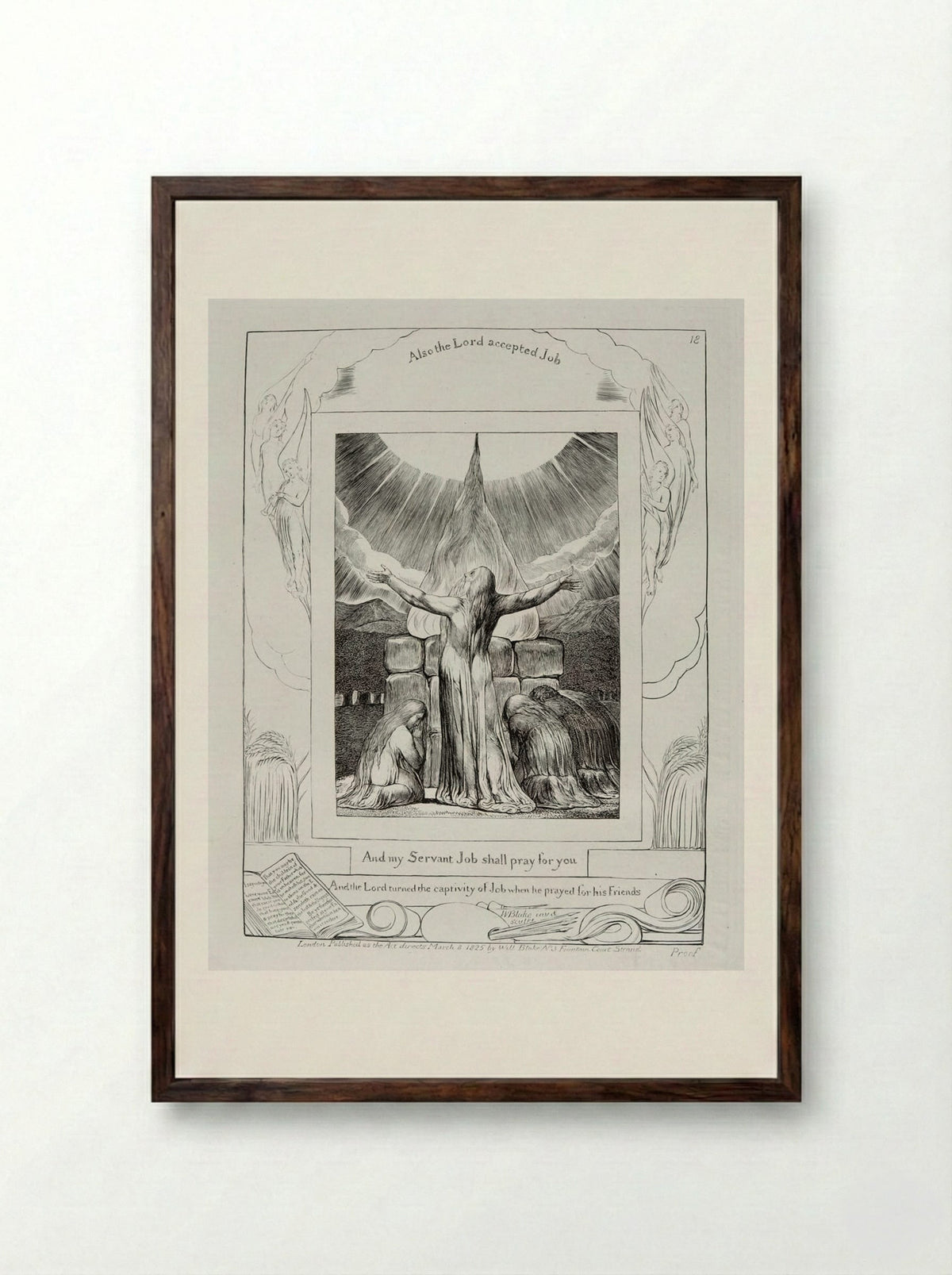 And my servant Job shall pray for you - William Blake - Framed Print Dark Wood