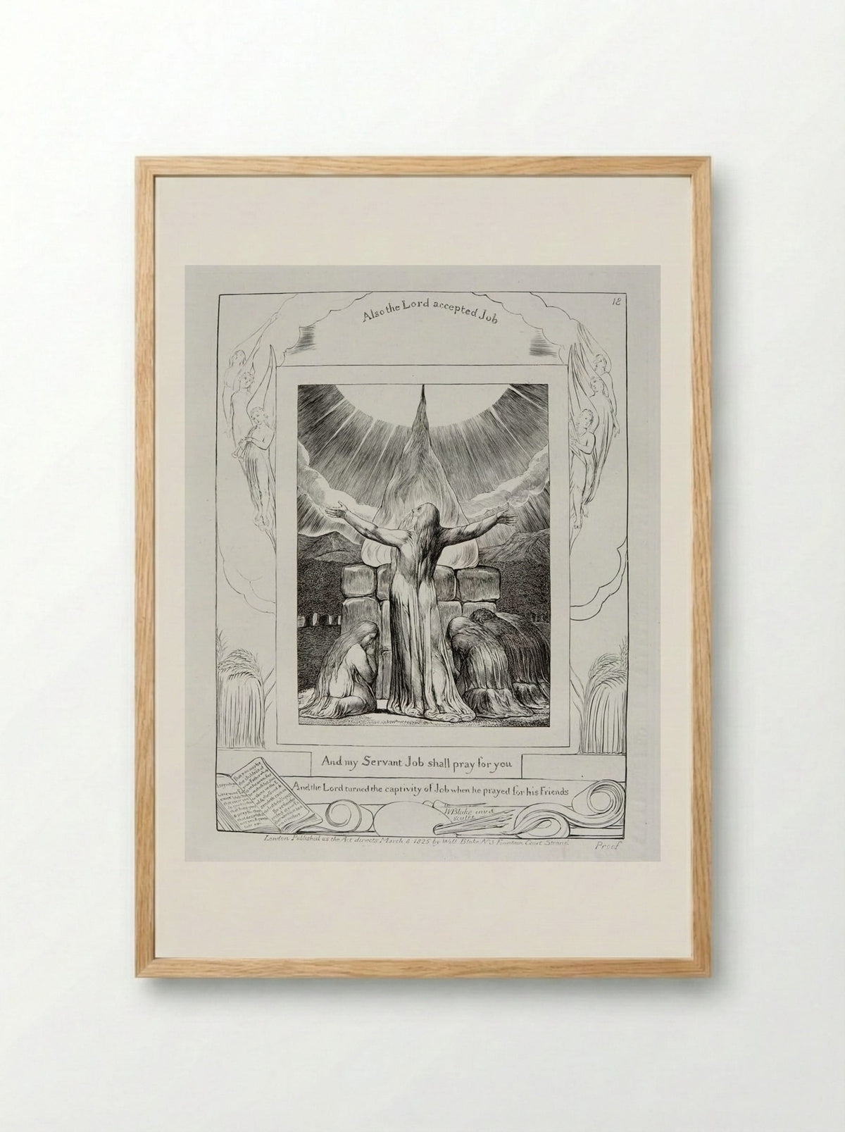 And my servant Job shall pray for you - William Blake - Framed Print Wood