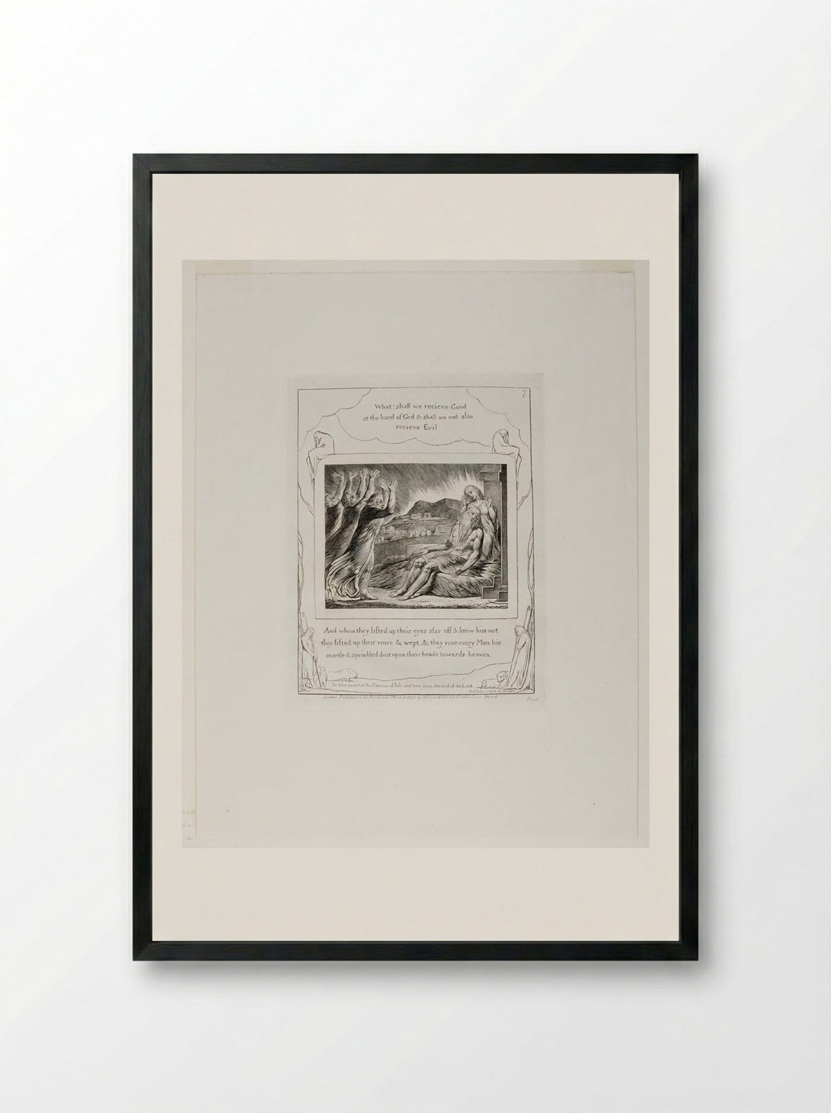 And when they lifted up their eyes afar off - William Blake - Framed Print Black