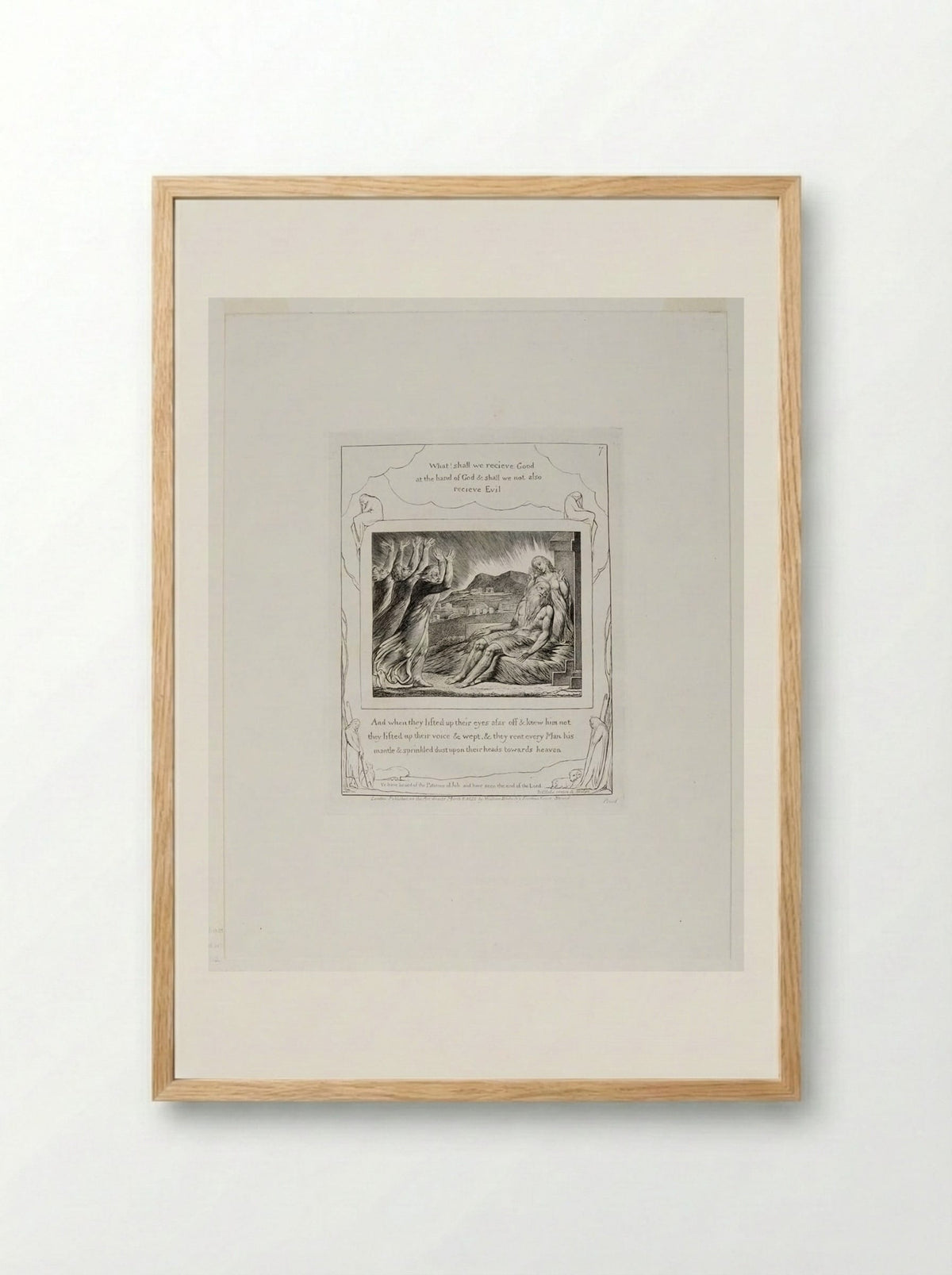 And when they lifted up their eyes afar off - William Blake - Framed Print Wood