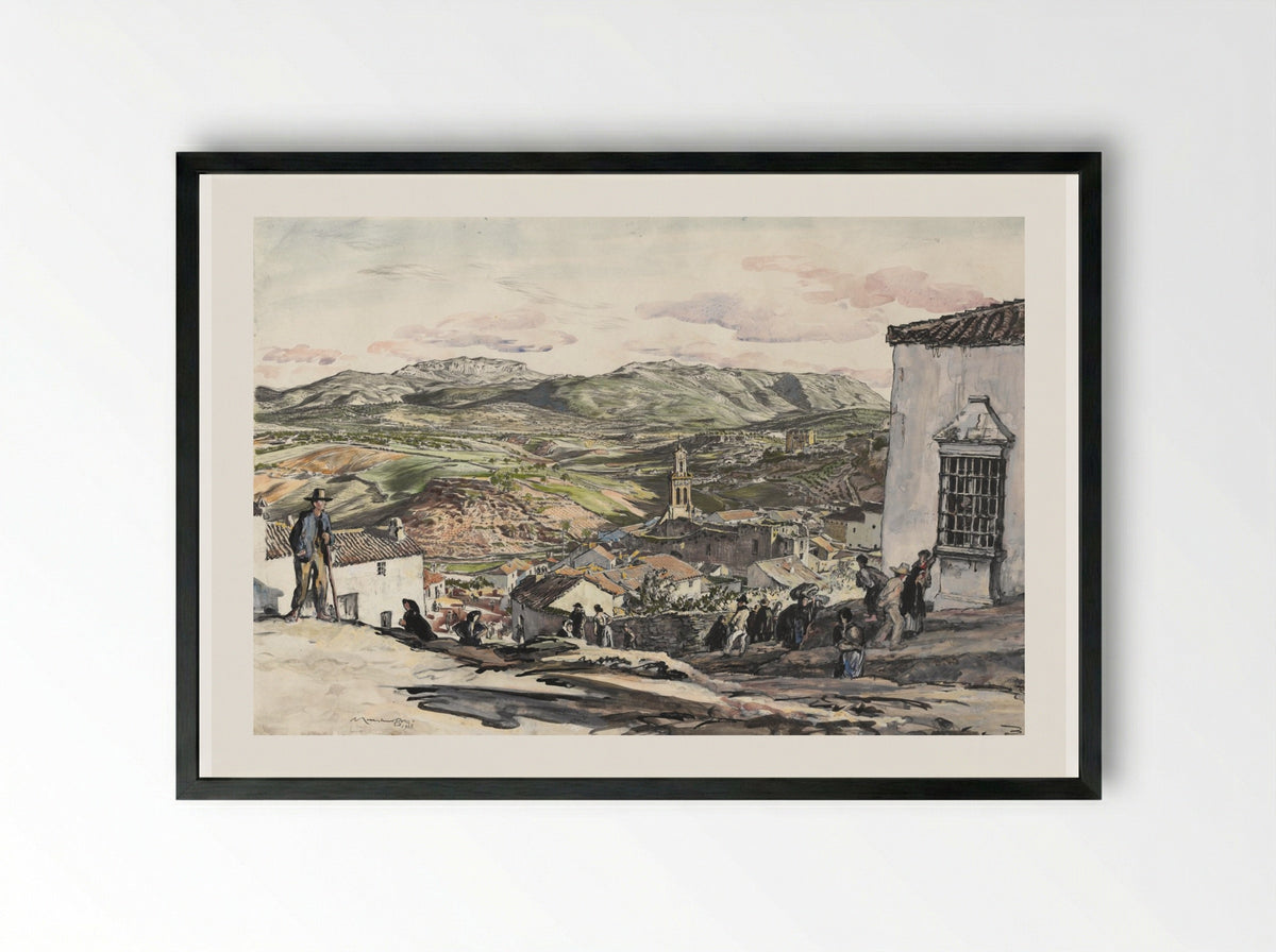 Andalusia, Spain - Muirhead Bone - Framed Print Black