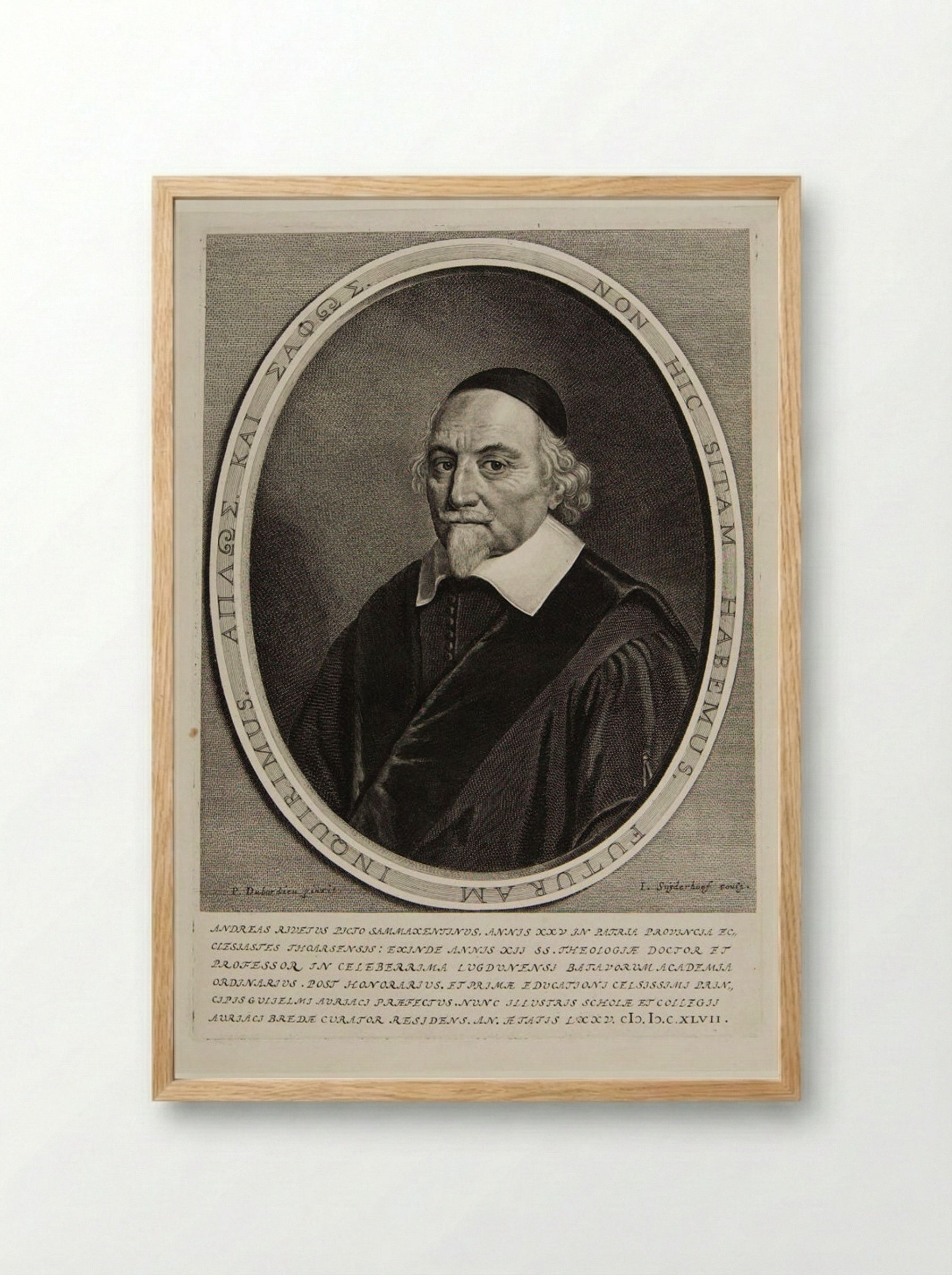 Andreas Rivetus, Doctor of Theology - Jonas Suyderhoef - Framed Print Wood