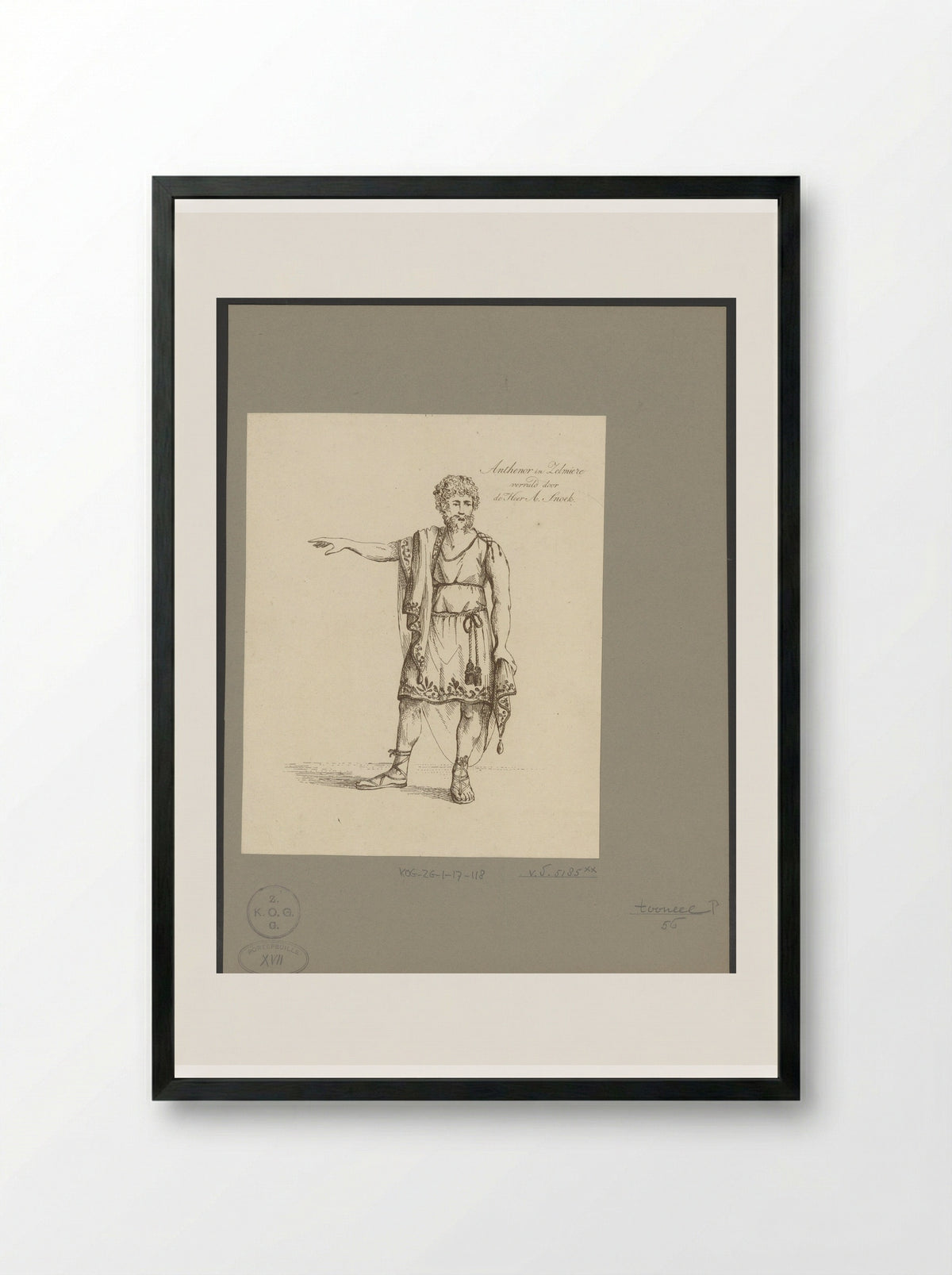 Andreas Snoek in the Role of Anthenor - Johannes Jelgerhuis - Framed Print Black