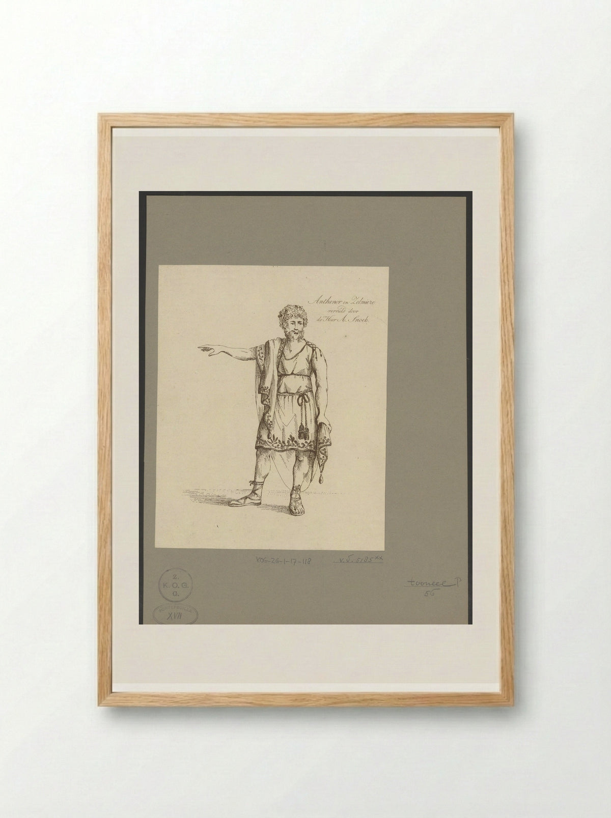 Andreas Snoek in the Role of Anthenor - Johannes Jelgerhuis - Framed Print Wood