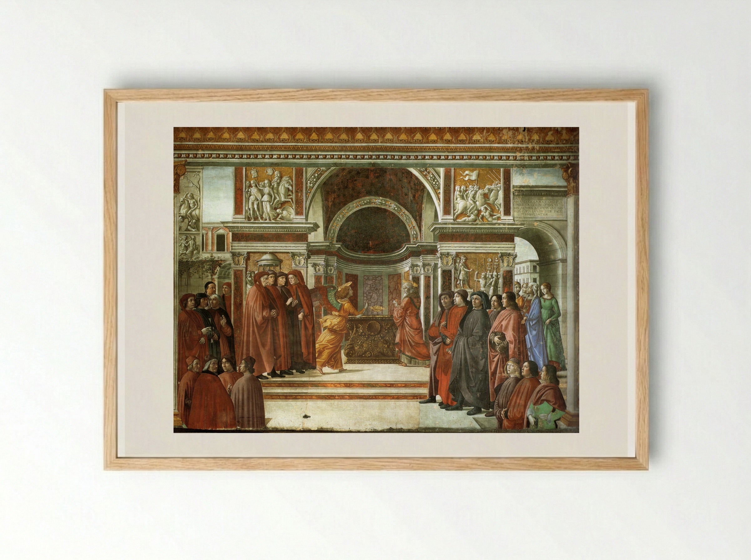 Angel Appearing to Zacharias - Domenico Ghirlandaio - Framed Print Wood