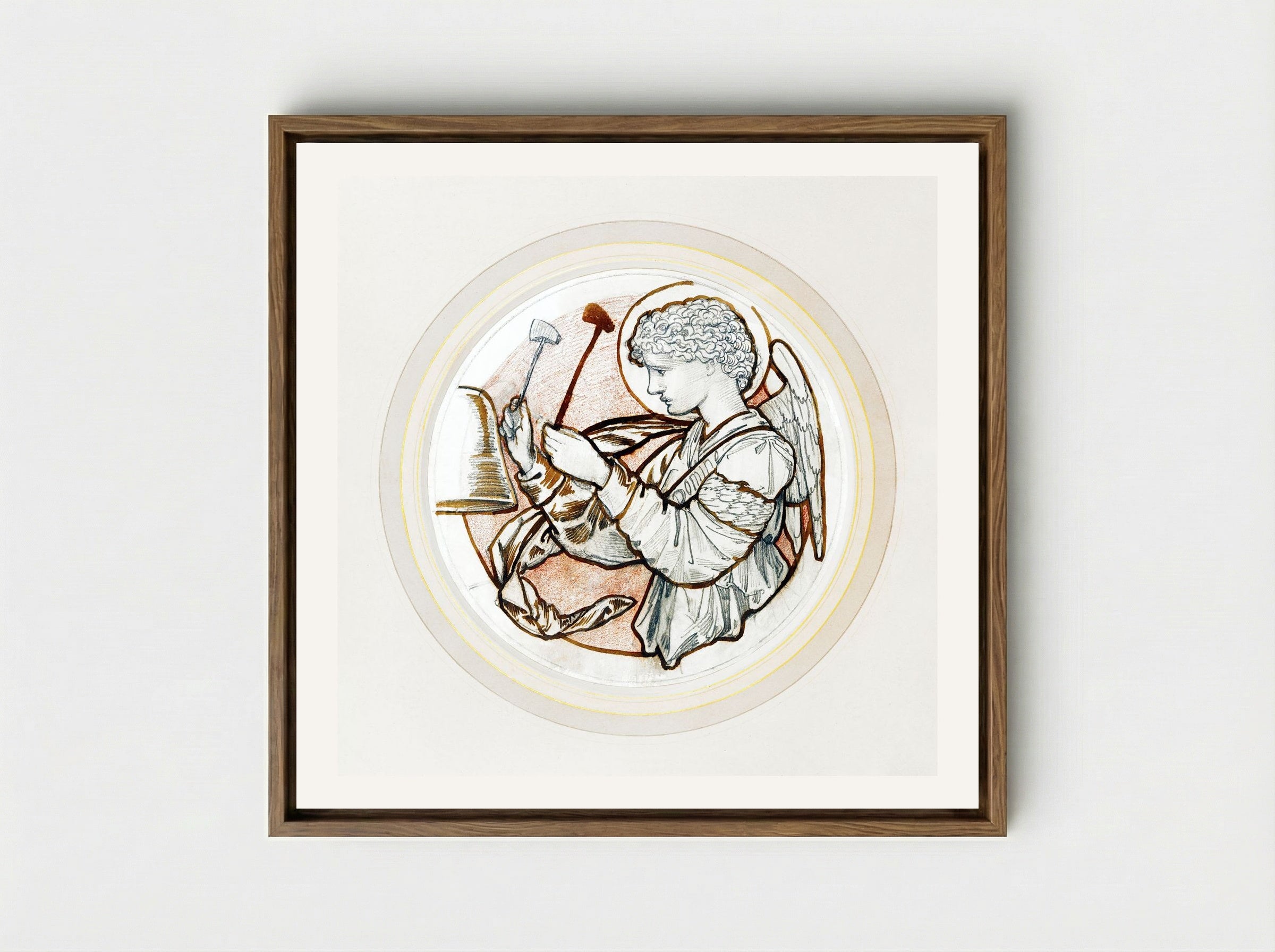Angel Playing on Bells - Edward Burne-Jones - Framed Canvas Wood