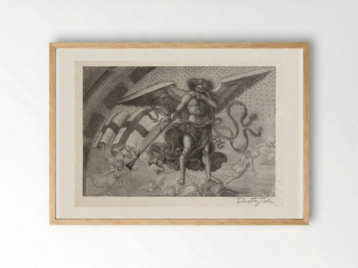 Angel Sounding Trumpet - Timothy Cole - Framed Print Wood